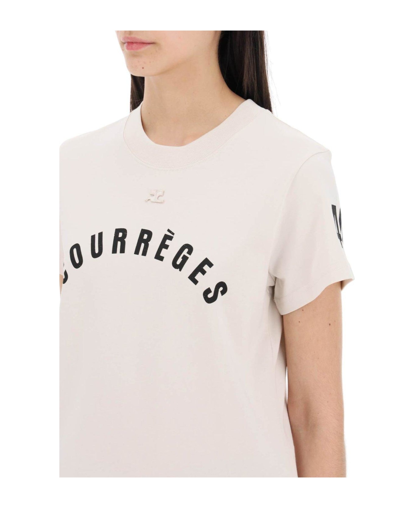 Courrèges Logo Printed Crewneck T-shirt Tシャツ