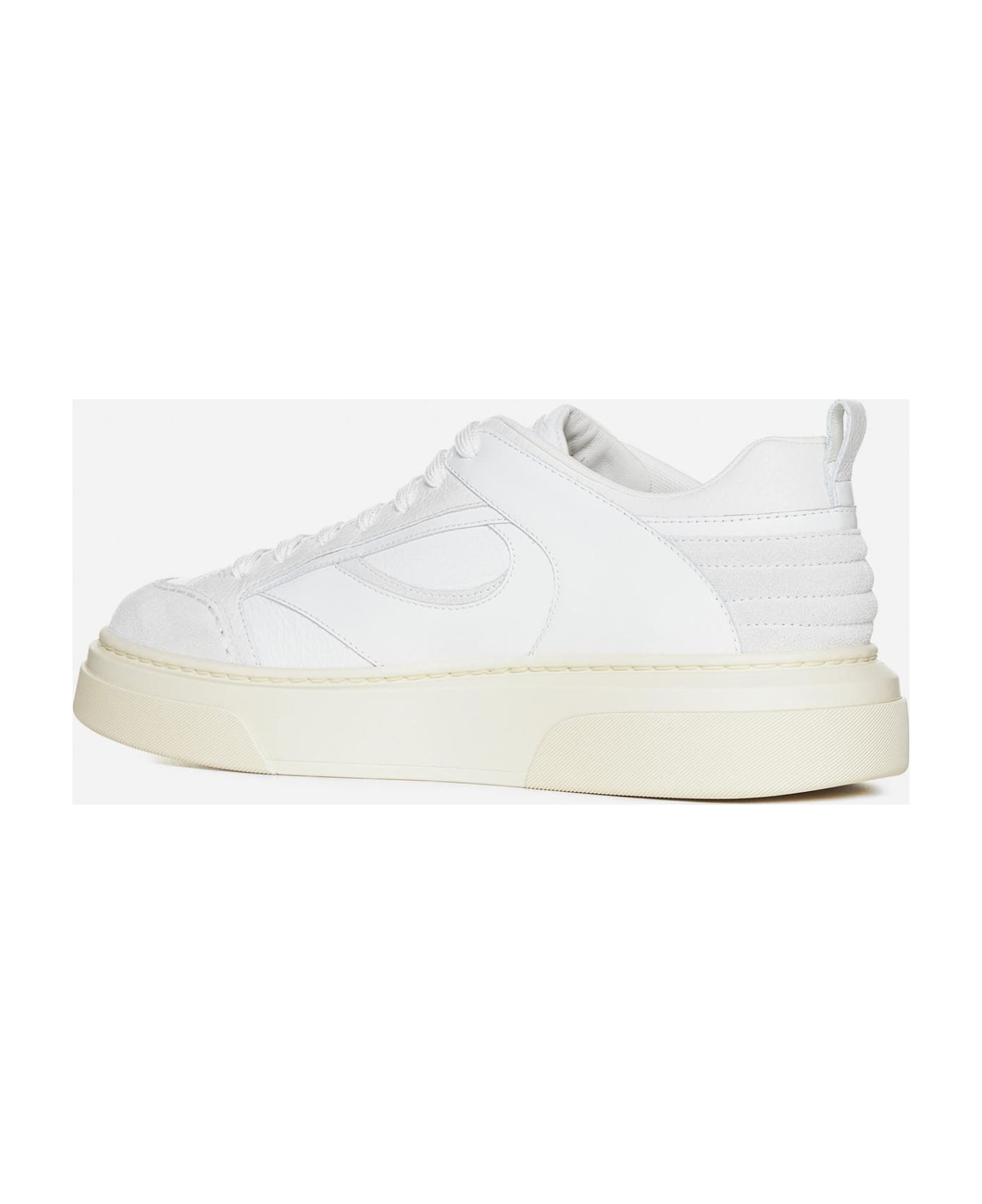 Ferragamo Cassina Leather Sneakers - White