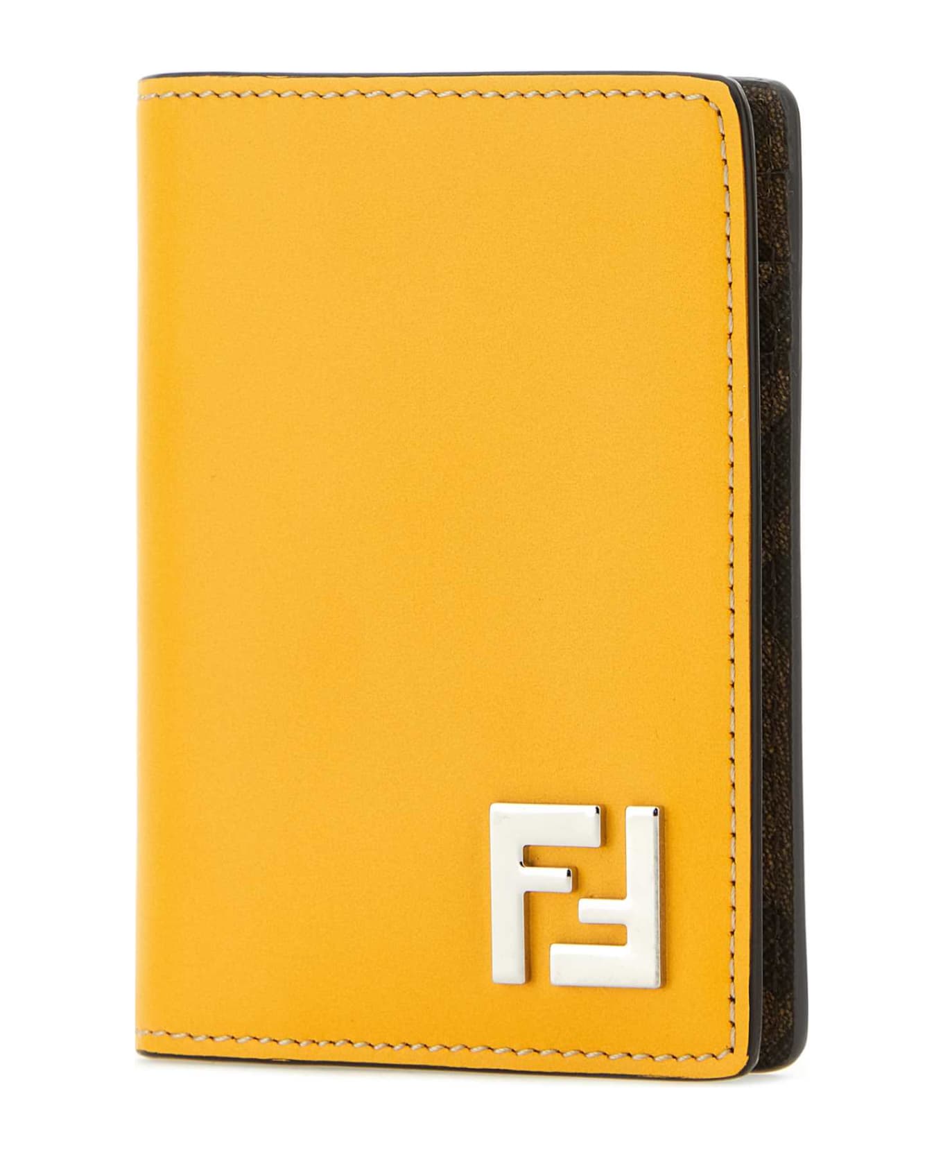 Fendi Yellow Leather Card Holder - MIMOSATBMRP