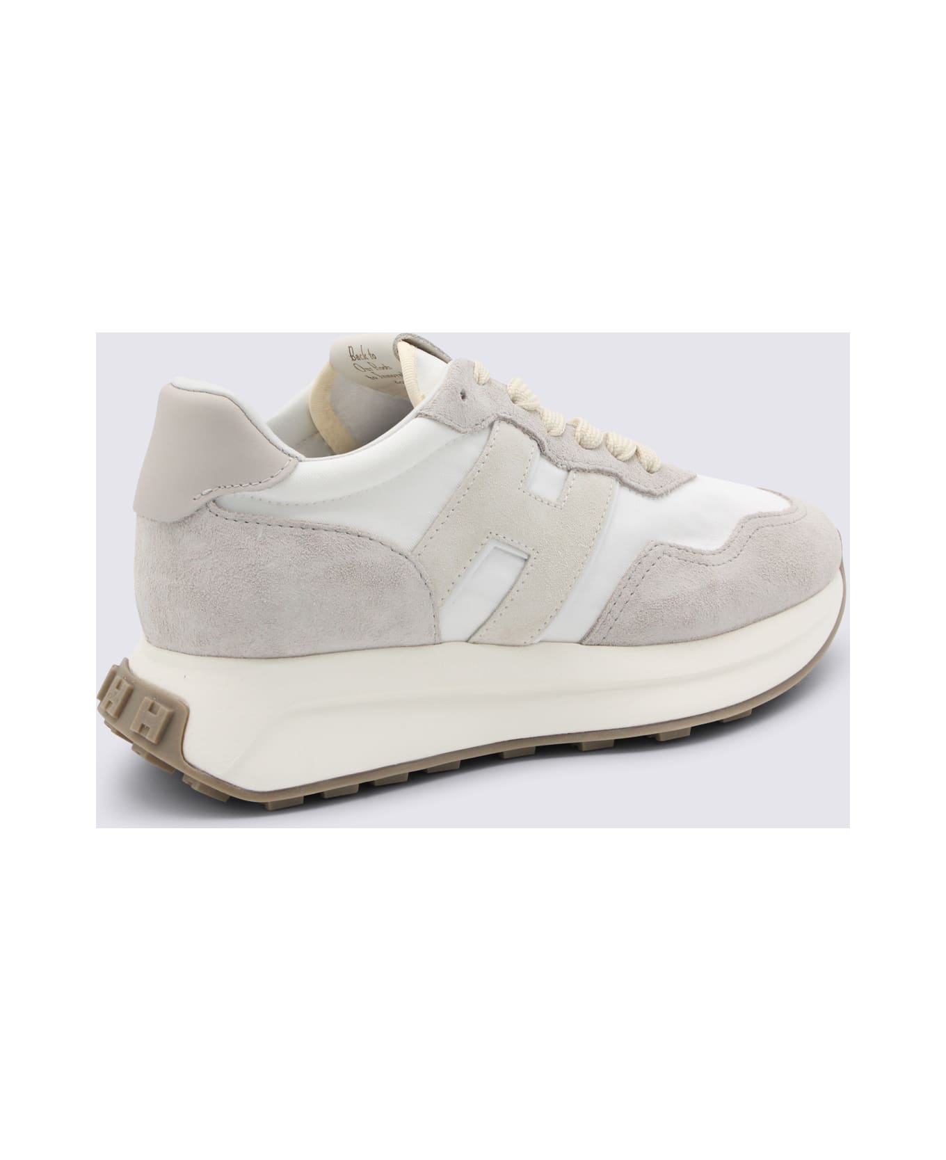 Hogan White And Beige Leather Sneakers - White