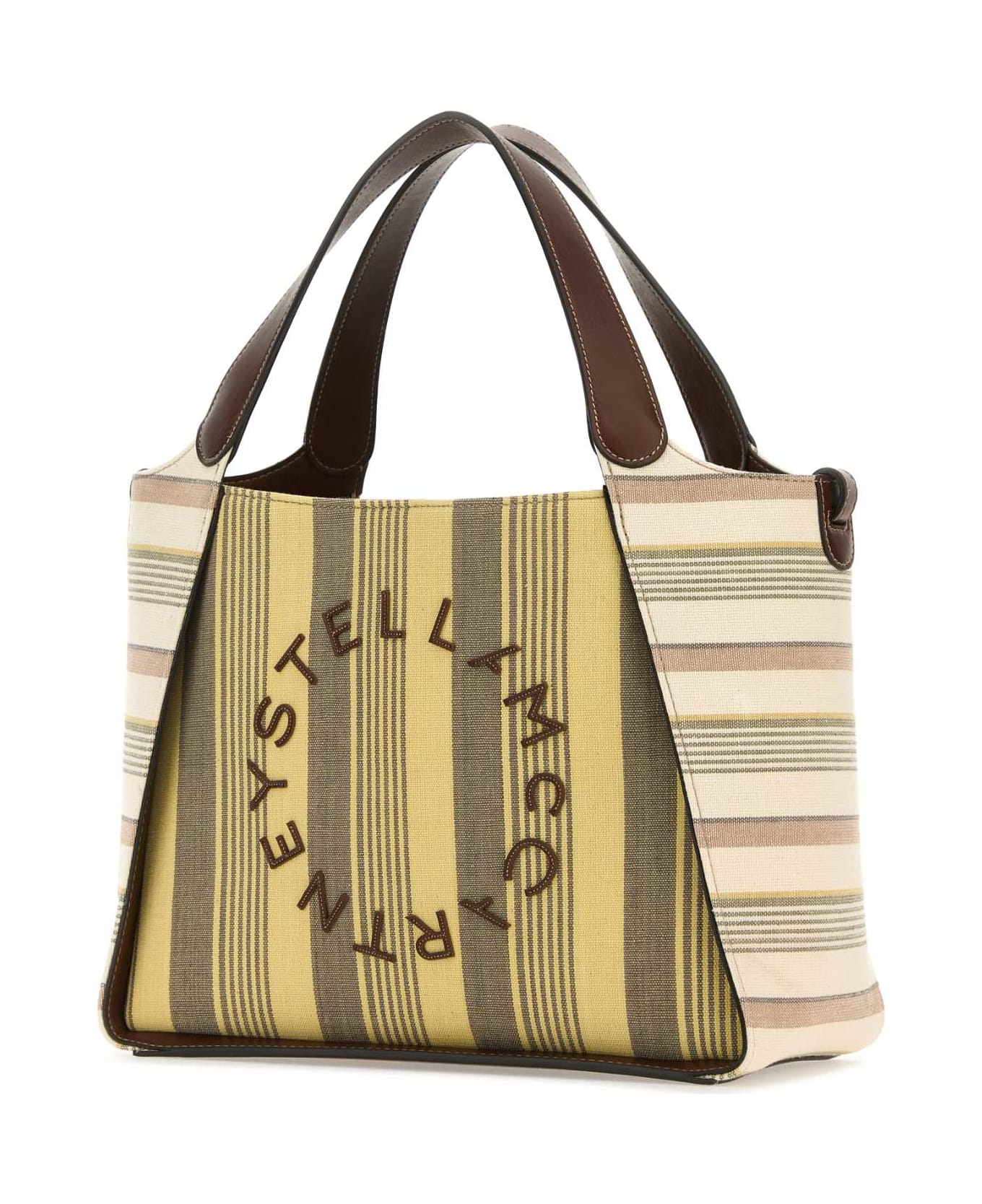 Stella McCartney Printed Fabric Stella Logo Handbag - YELLOW/TAUPE
