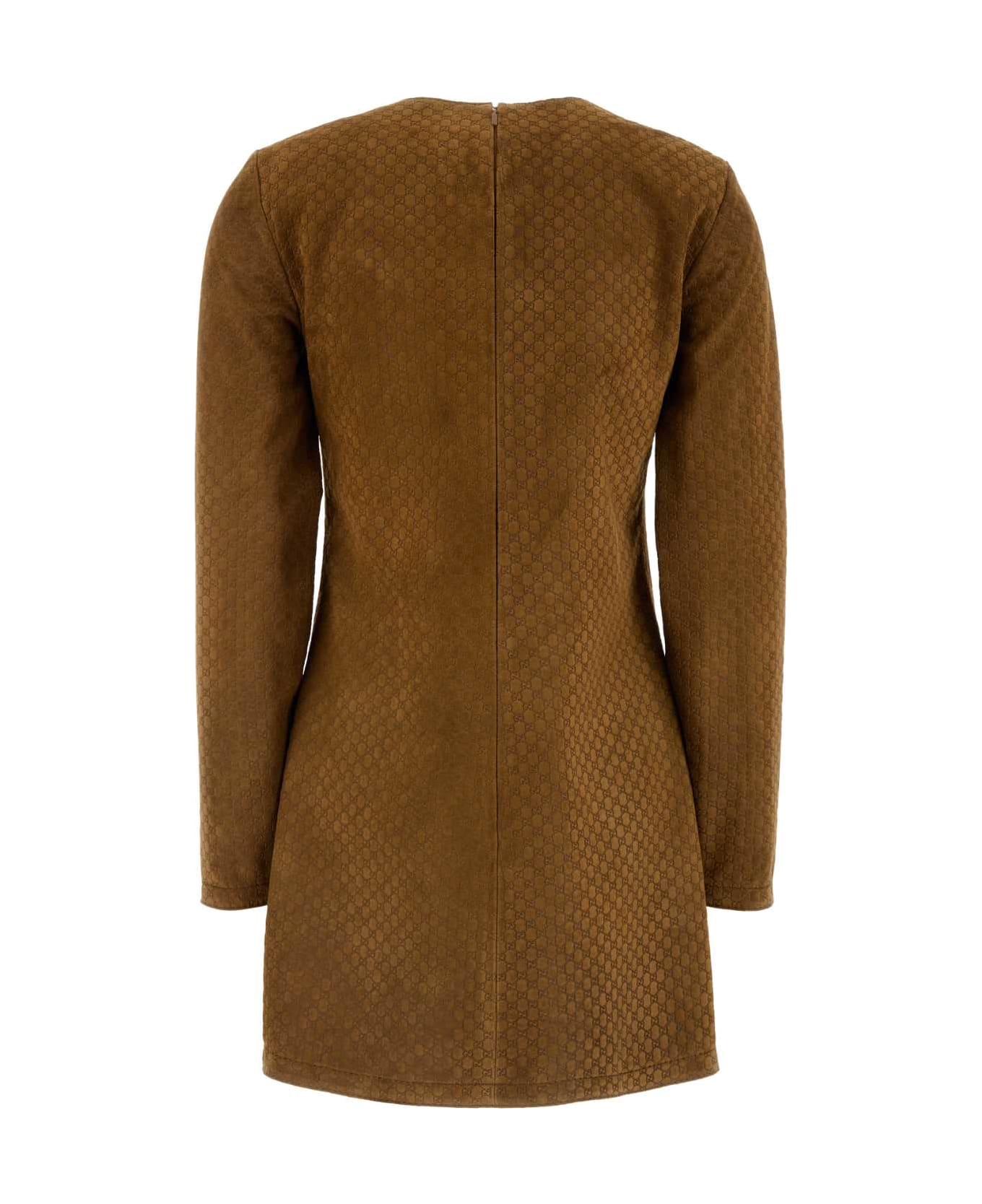 Gucci Brown Suede Dress - CUIR