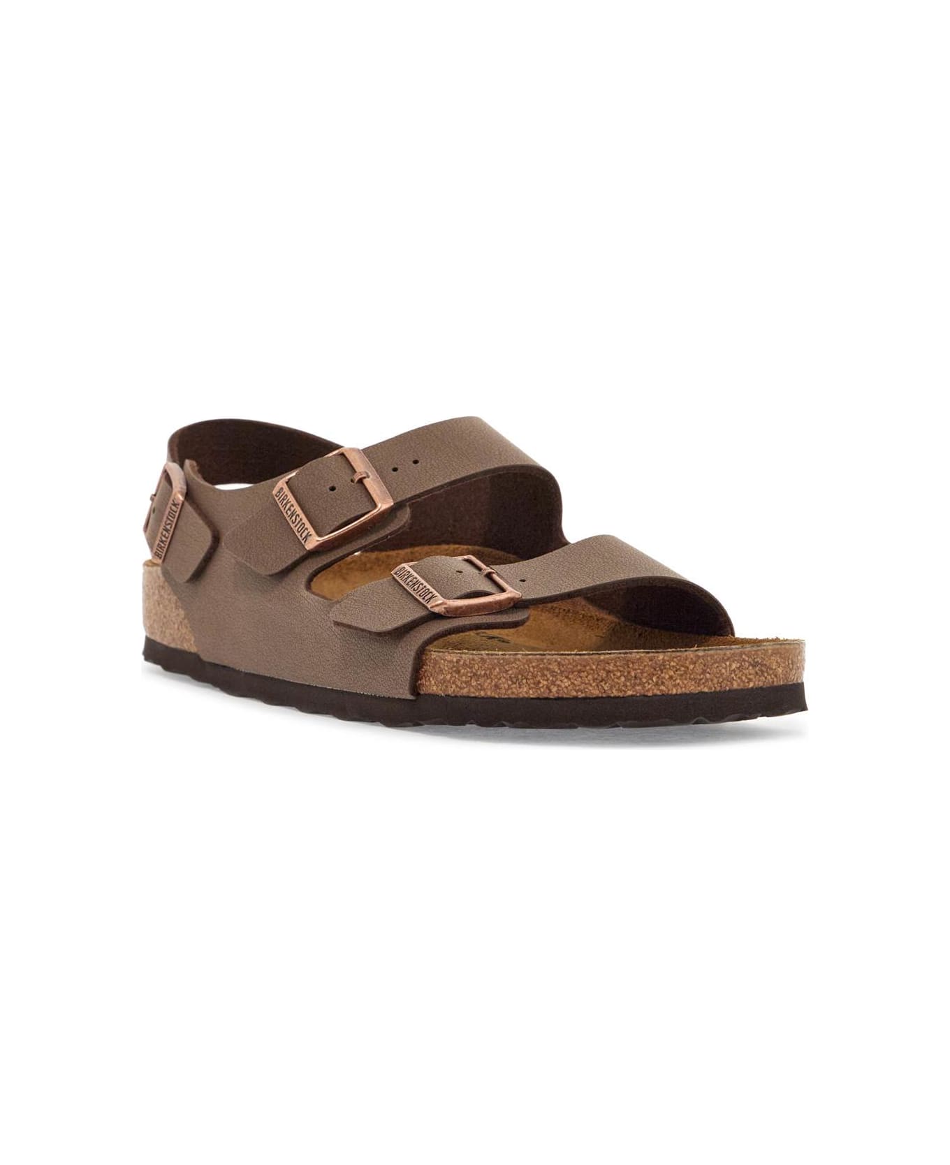 Birkenstock Birkoflor Mocca Sandals With Cork Sole And Adjustable Straps Milano - Marrone