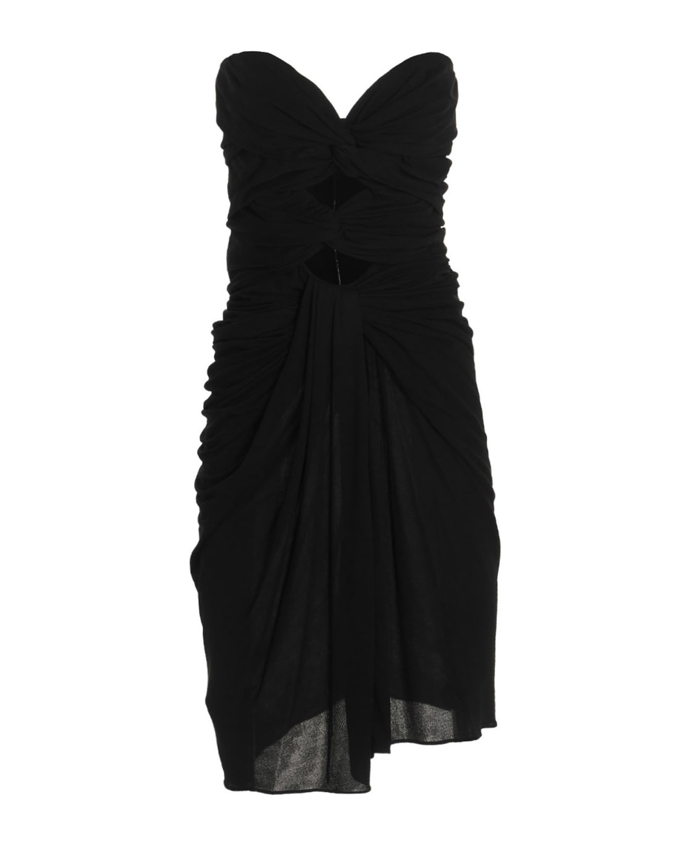 Saint Laurent Draped Cut Out Dress - Black   ワンピース＆ドレス