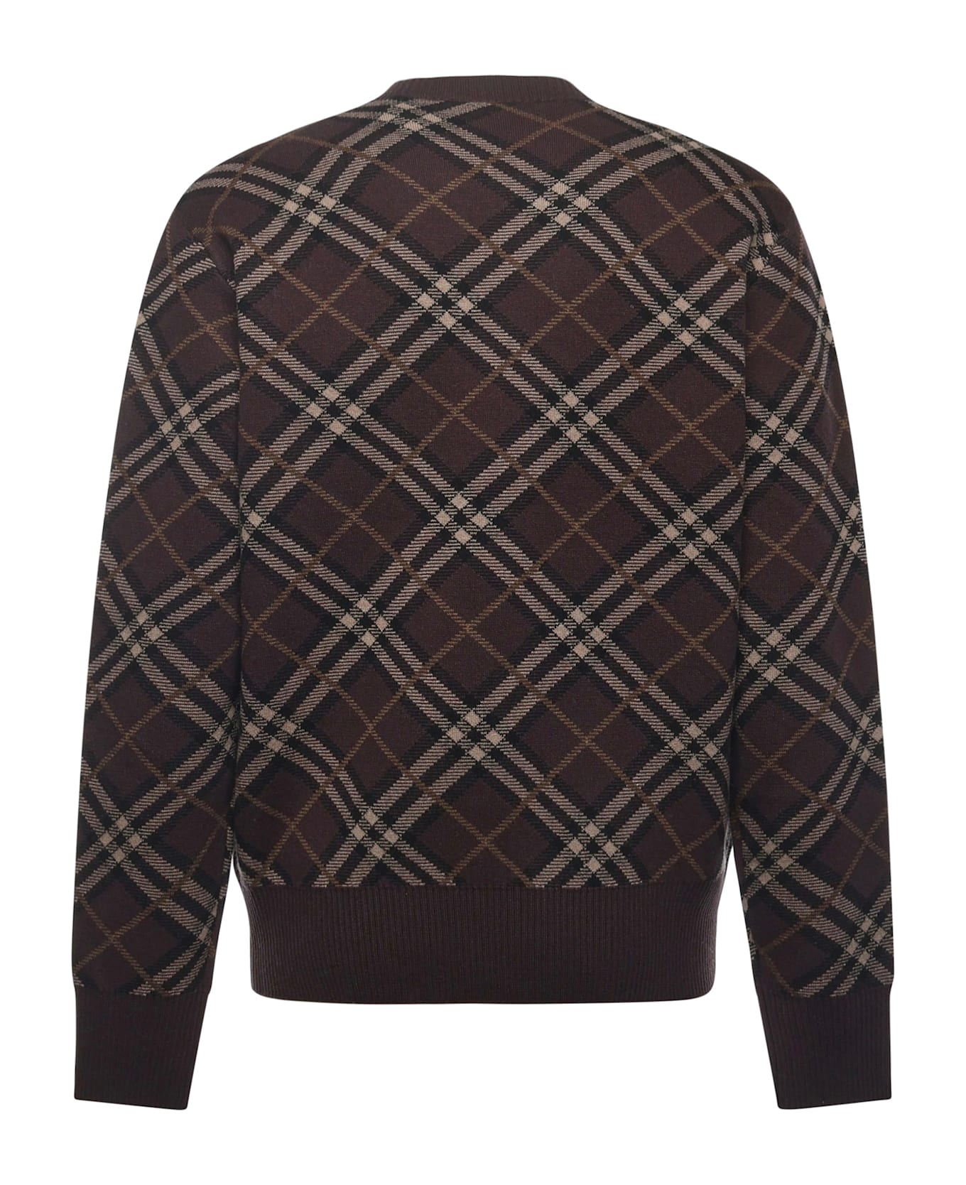 Burberry Check Wool And Cashmere Sweater - TRUFFLE IP CHECK