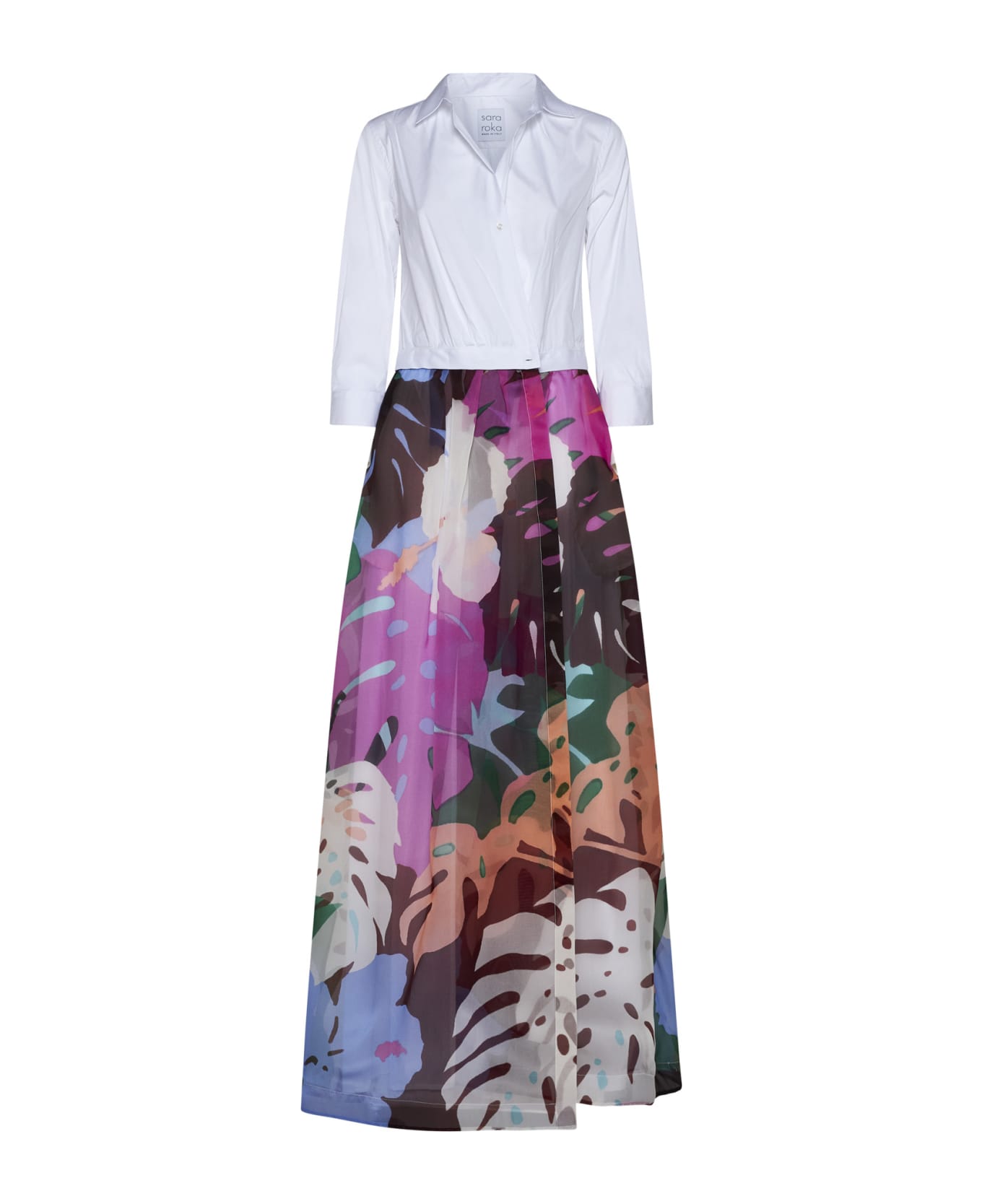 Sara Roka Dress - Bianco multicolor スカート