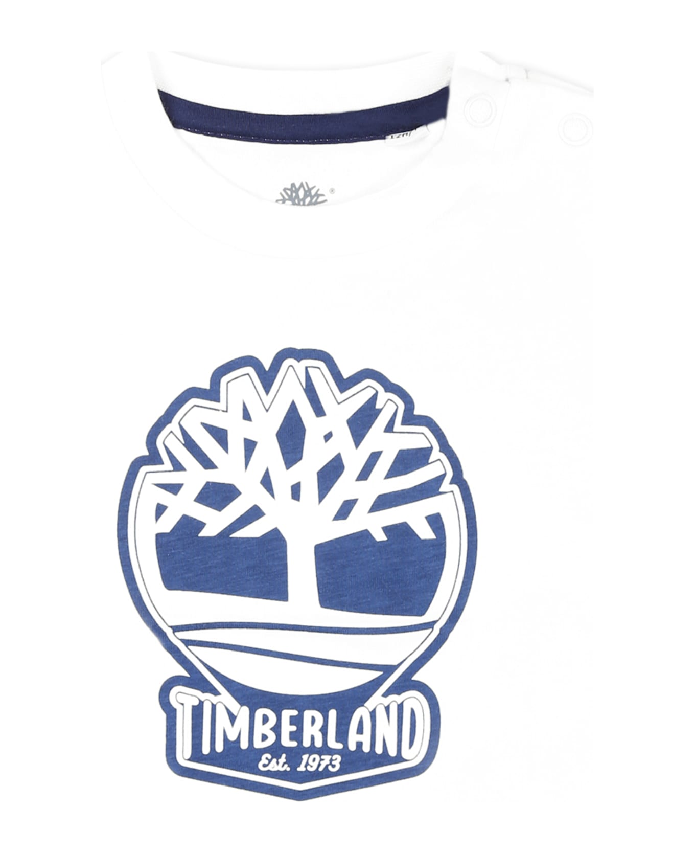 Timberland White T-shirt For Baby Boy With Tree - White