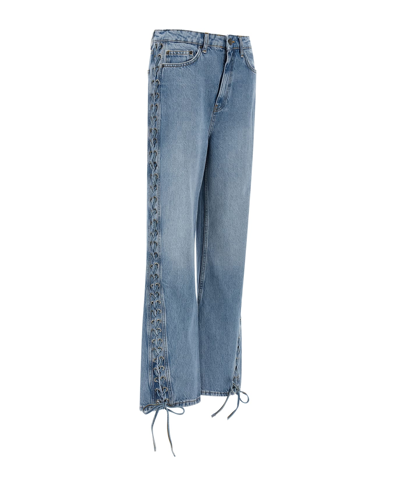 Rotate by Birger Christensen 'twisted Lacing' Jeans - Light Blue