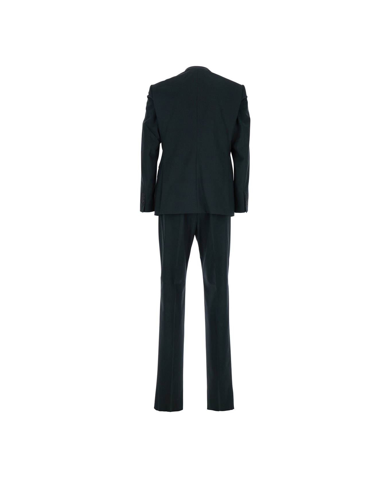 Emporio Armani Grey Single-breasted Suit With Notched Revers In Wool Blend Man - Grey