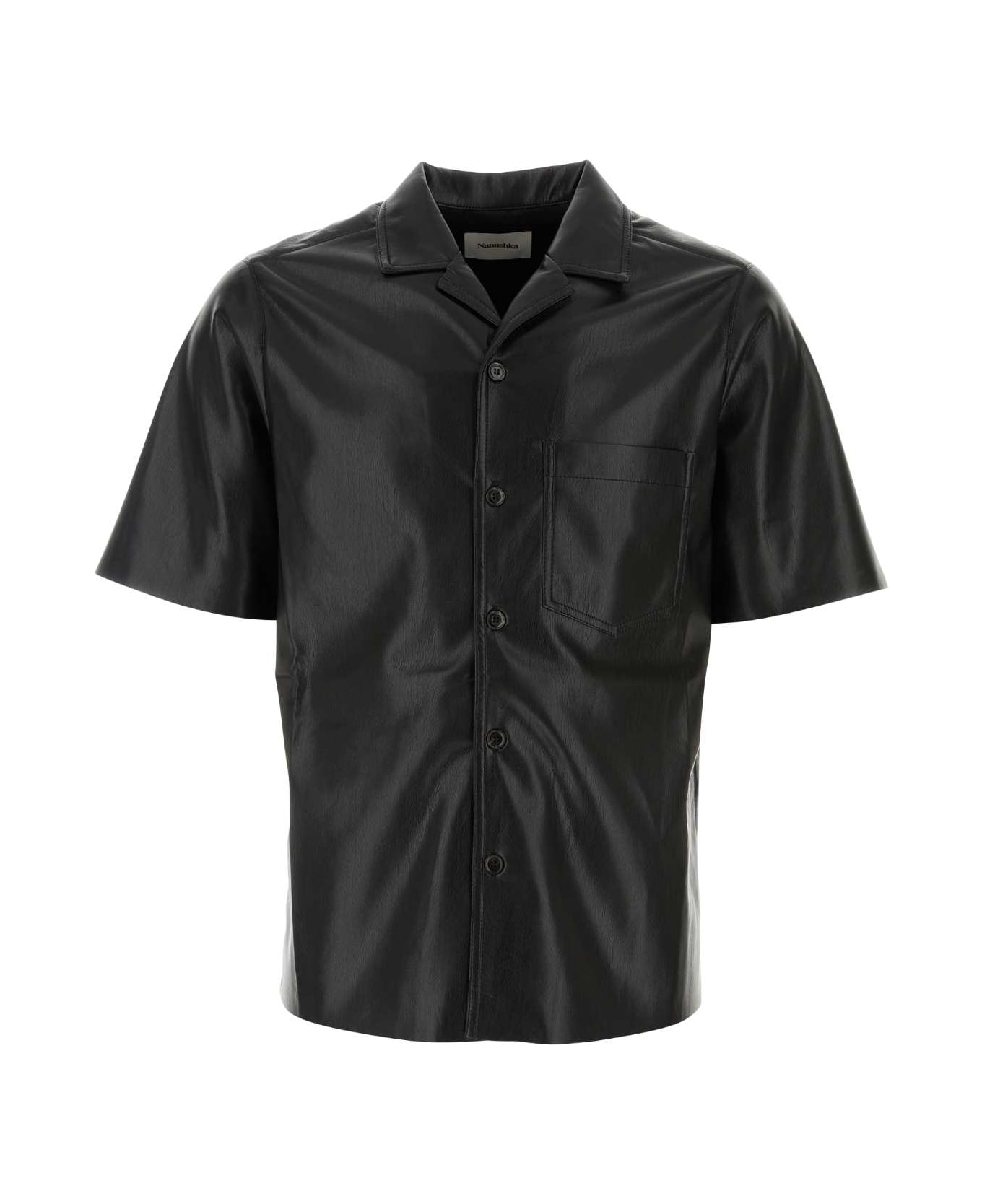 Nanushka Black Synthetic Leather Bodil Shirt - BLACK シャツ