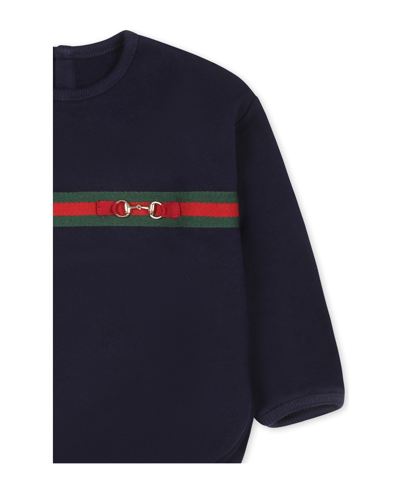 Gucci Blue Sweatshirt For Babykids With Horsebit - Blue
