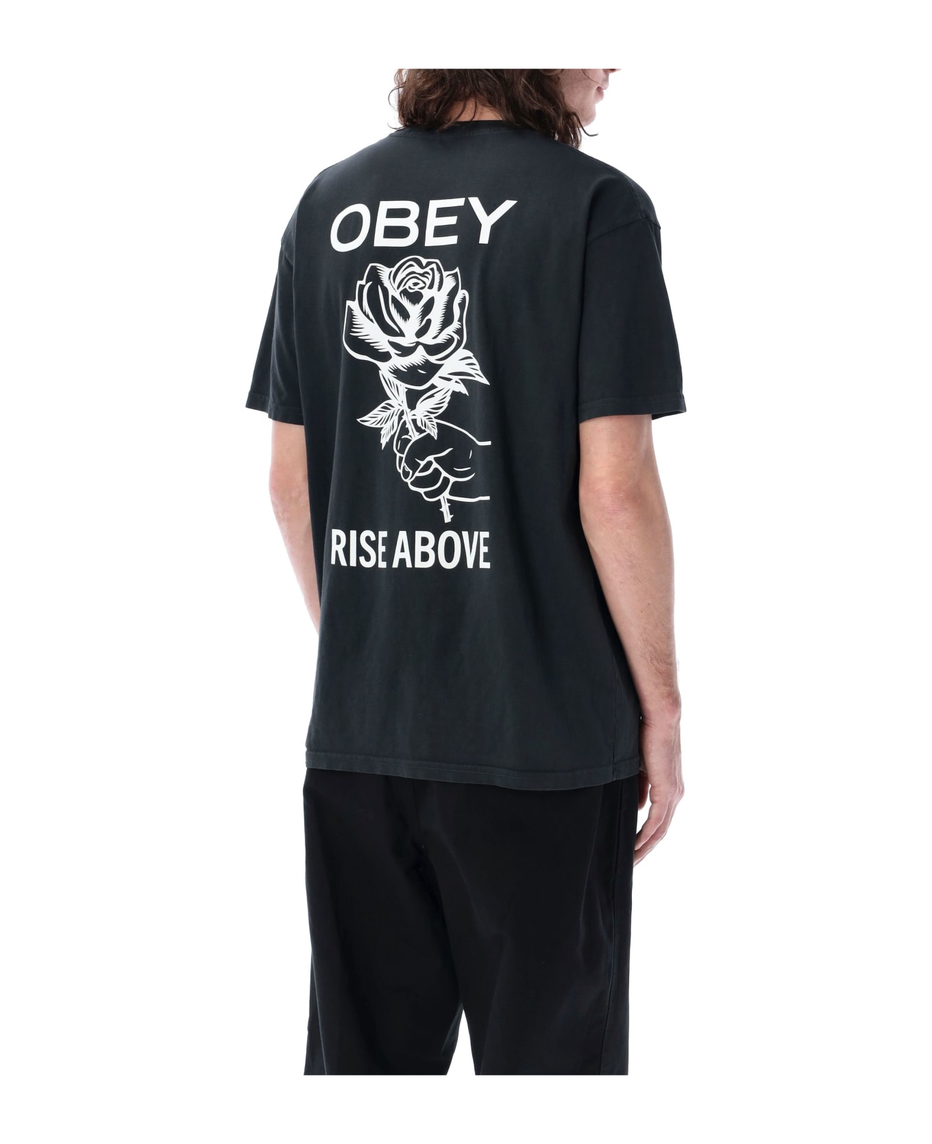 Obey Rise Above Rose Pigment T-shirt - PIGMENT VINTAGE BLACK