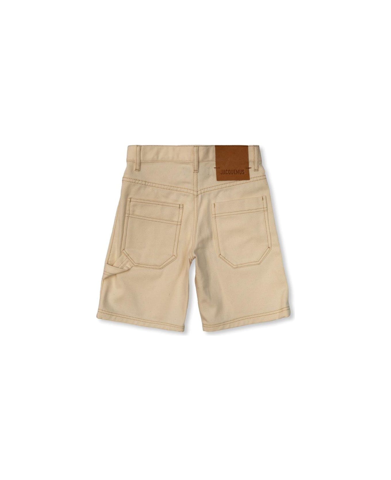 Jacquemus L'enfant Contrast Stitched Shorts - WHITE