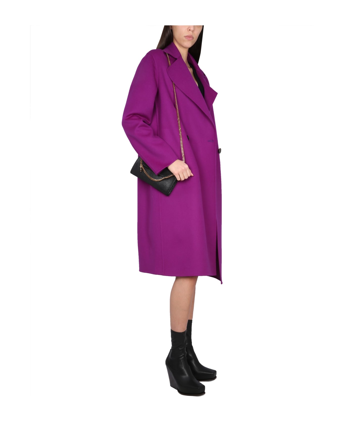 Stella McCartney Long Double-breasted Coat - Bright Purple