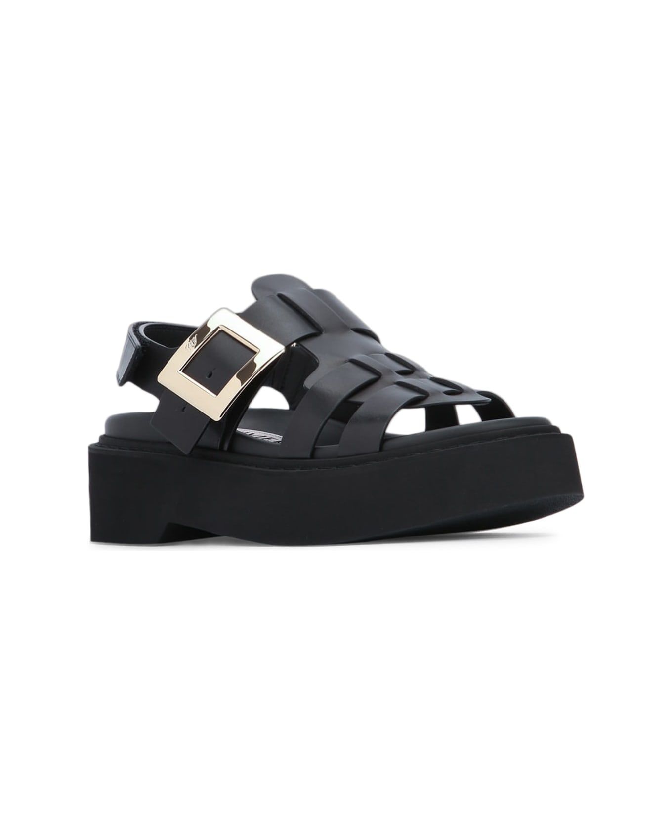 Roger Vivier Viv Rangers High Metal Sandal - NERO