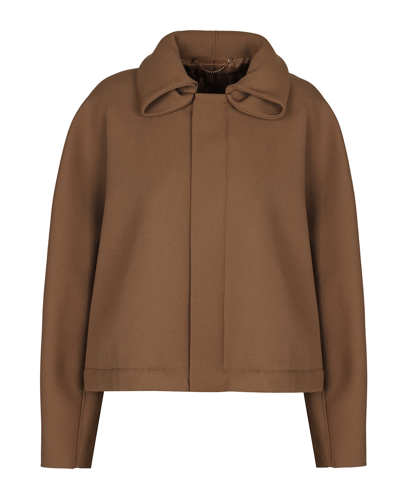 Victoria Beckham Bomber Jacket In Wool - Camel