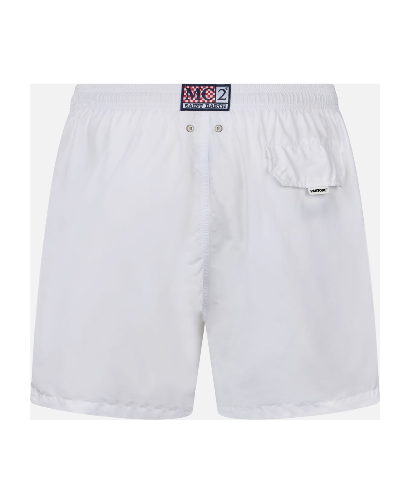 MC2 Saint Barth Man Lightweight Fabric White Swim Shorts Lighting Pantone | Pantone® Special Edition - WHITE