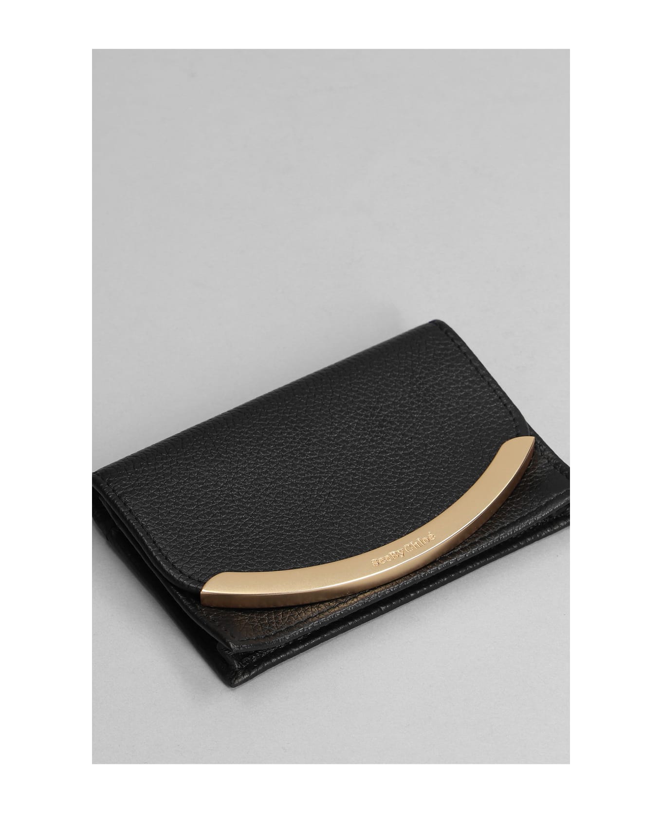 See by Chloé Lizzie Wallet In Black Leather - Black