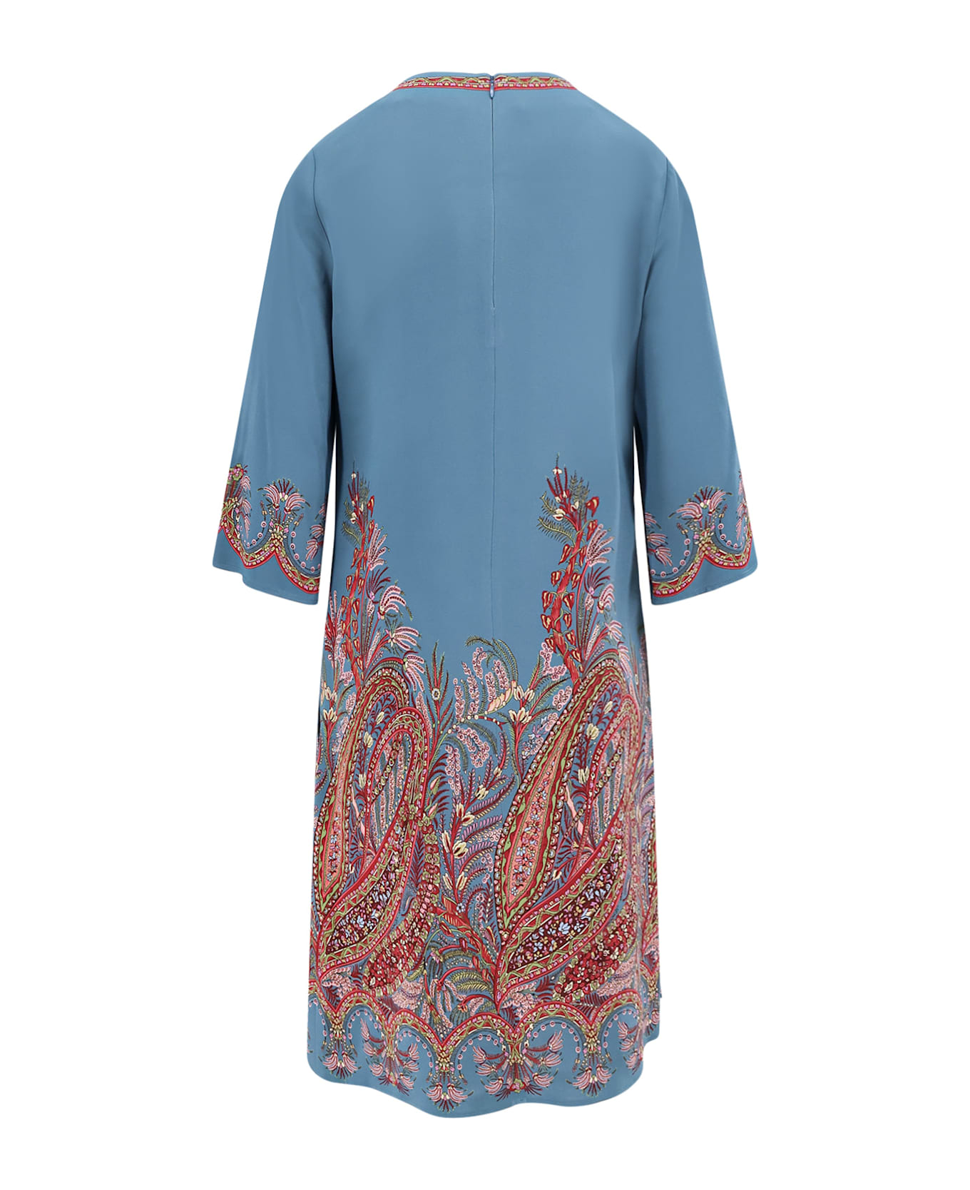 Etro Viscose Blend Dress With Iconic Print - Clear Blue