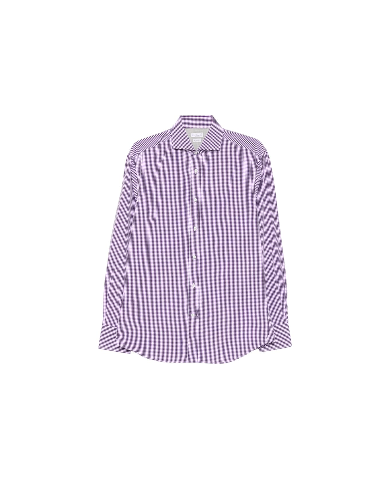Brunello Cucinelli Shirt - PURPLE/WHITE