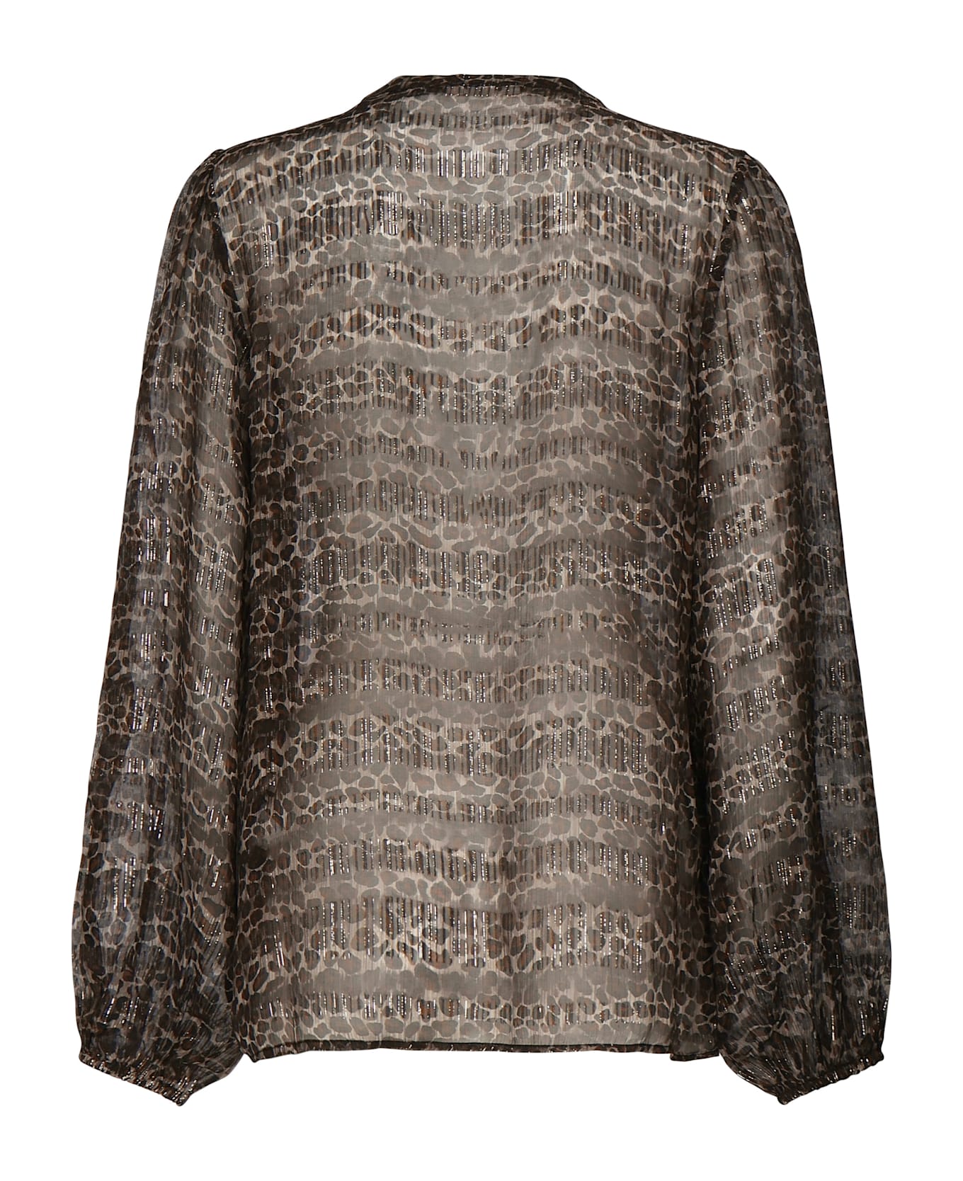 MC2 Saint Barth Harper Silk Blouse With Animal Print - Brown