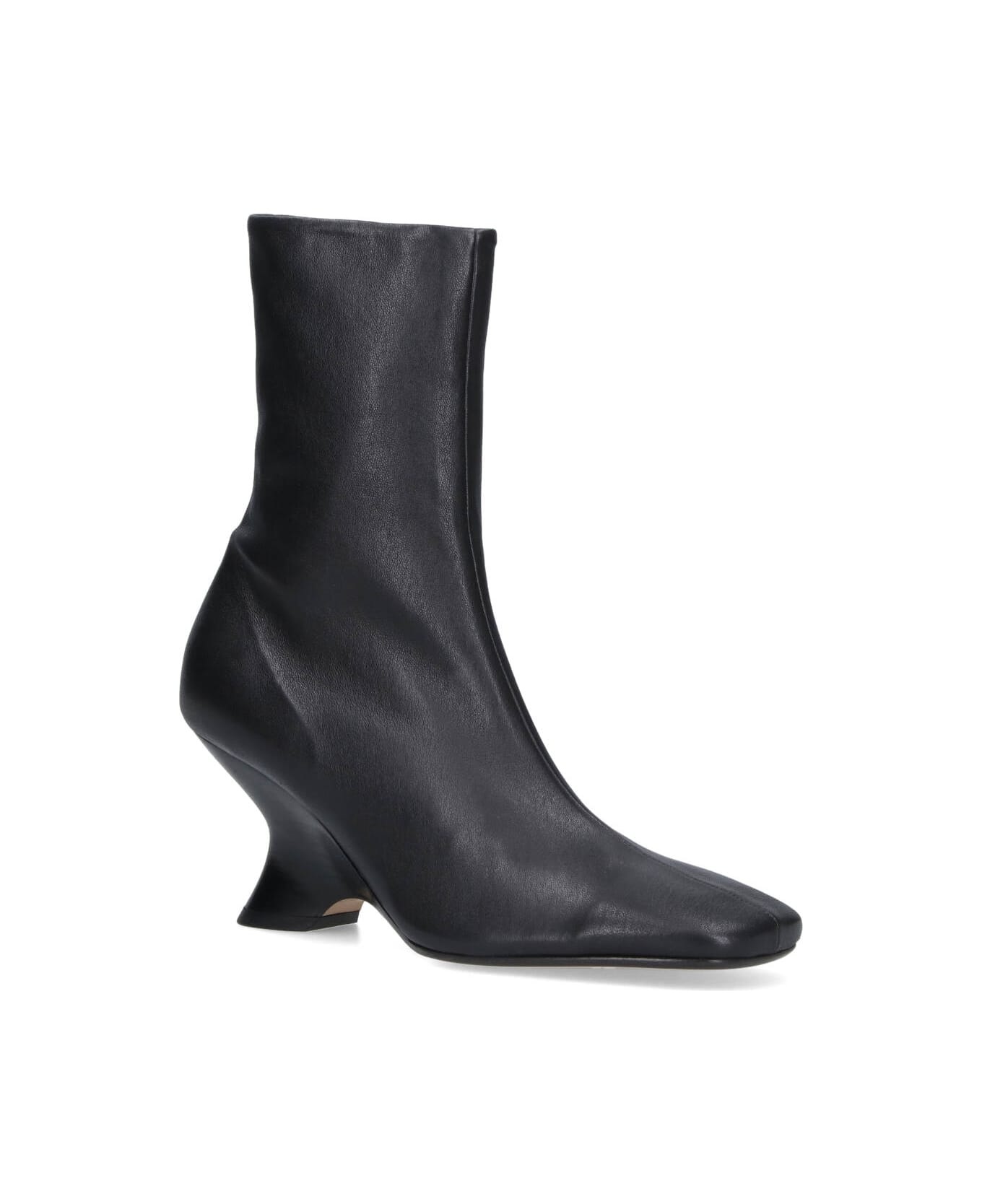 Dries Van Noten Leather Ankle Boots - Black  