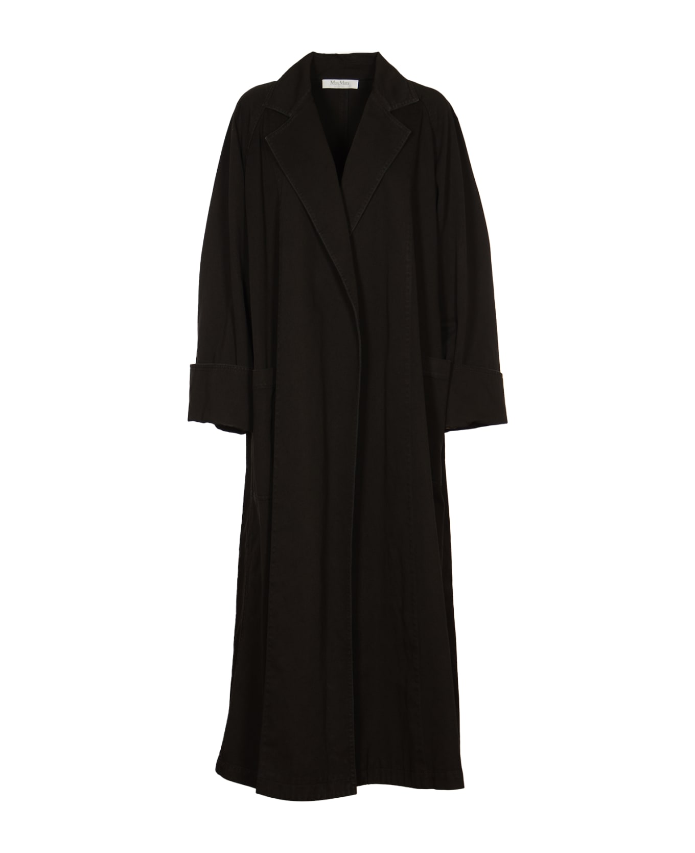 Max Mara V-neck Long-sleeved Coat - Black