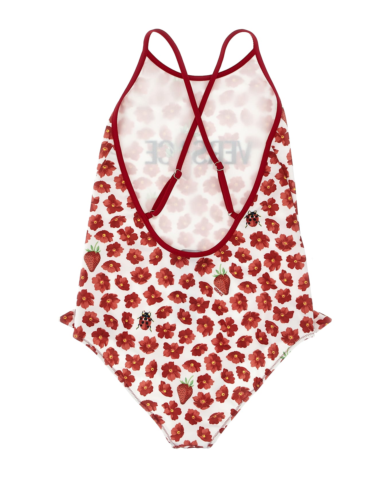 Versace 'strawberry Garden' One-piece Swimsuit - Multicolor
