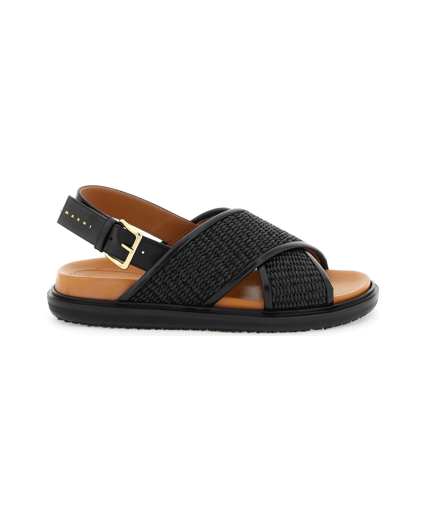 Marni Black Cotton Fussbeet Sandals - ZO166