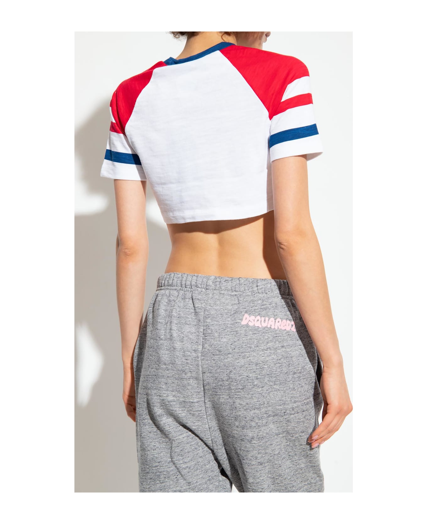 Dsquared2 Printed Cropped T-shirt - White