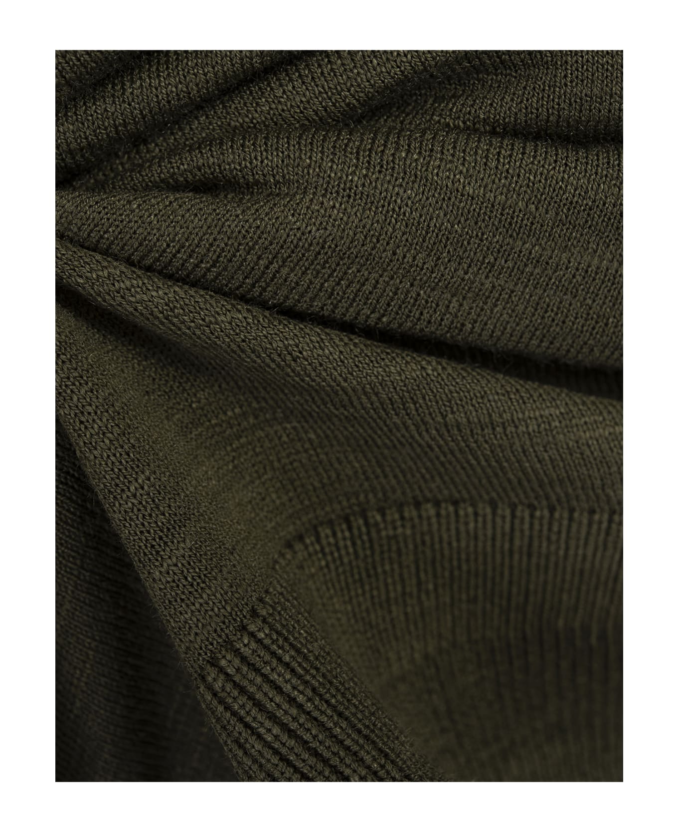 Hugo Boss Olive Green Polo Style Sweater With Open Collar - Green ポロシャツ