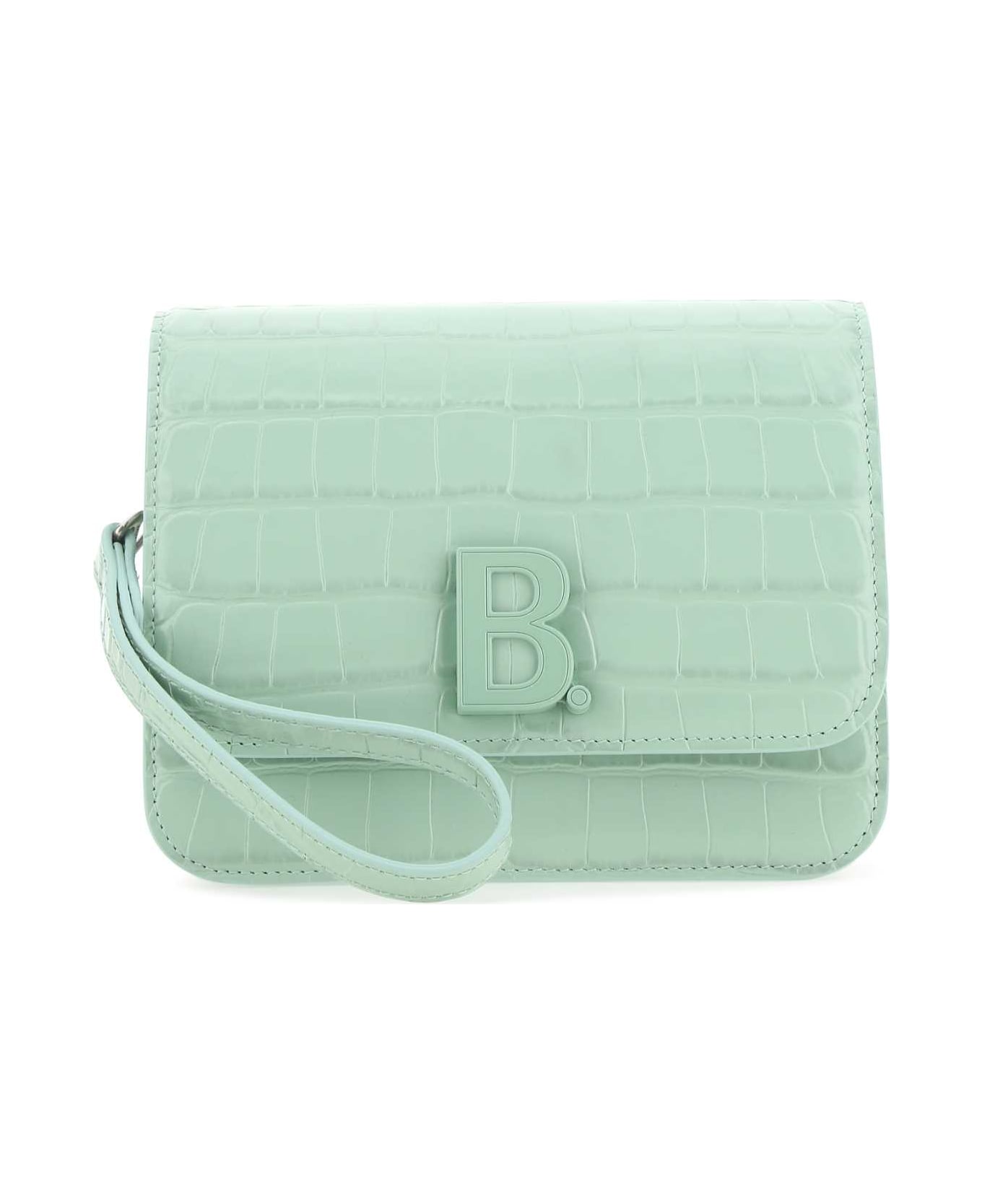 Balenciaga Sea Green Leather Small B Crossbody Bag - 3906