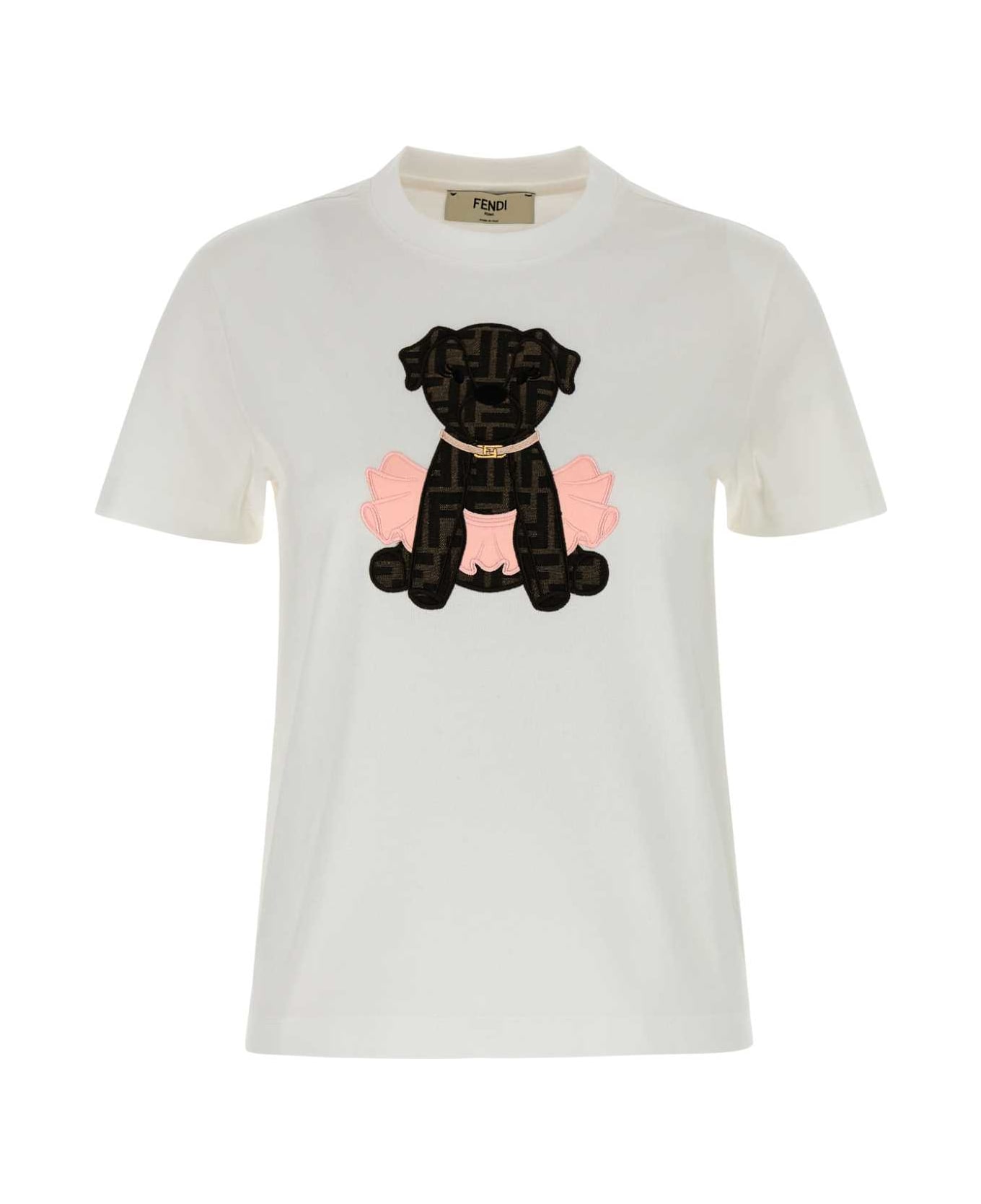 Fendi White Cotton T-shirt - OFF WHITE