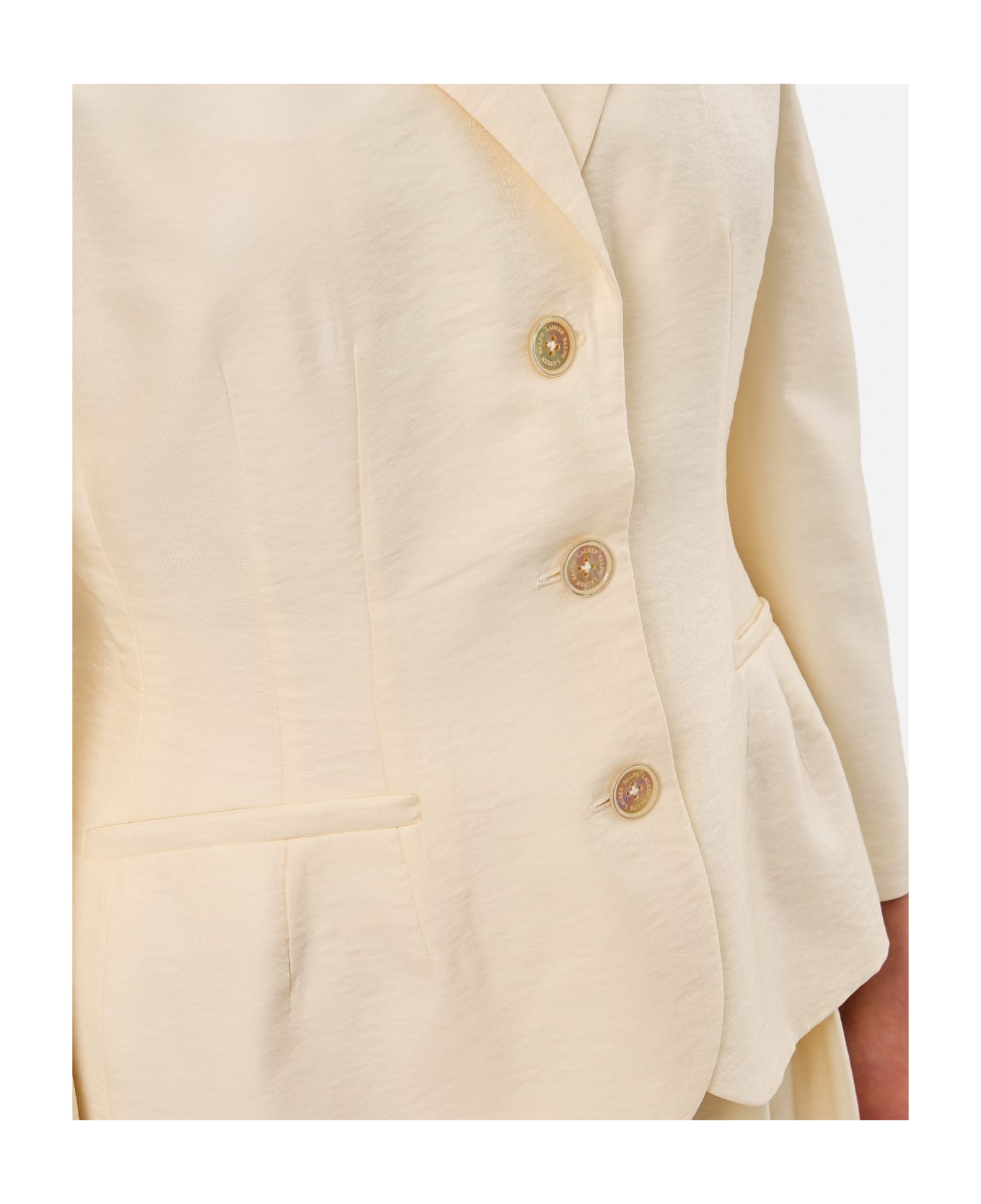 Ralph Lauren Single-breasted Satin Jacket - White ブレザー