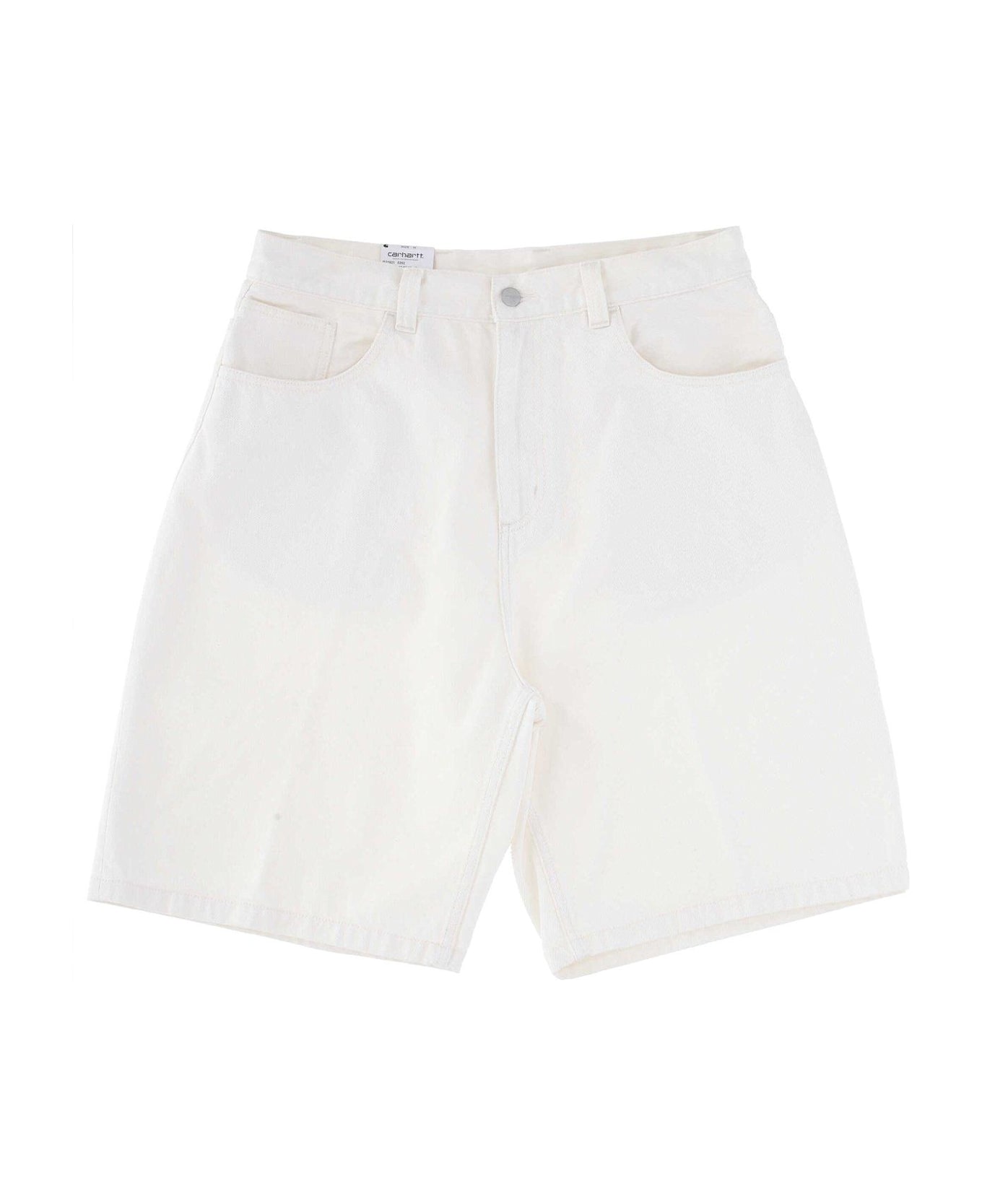 Carhartt Logo-patch Knee-length Denim Shorts - White