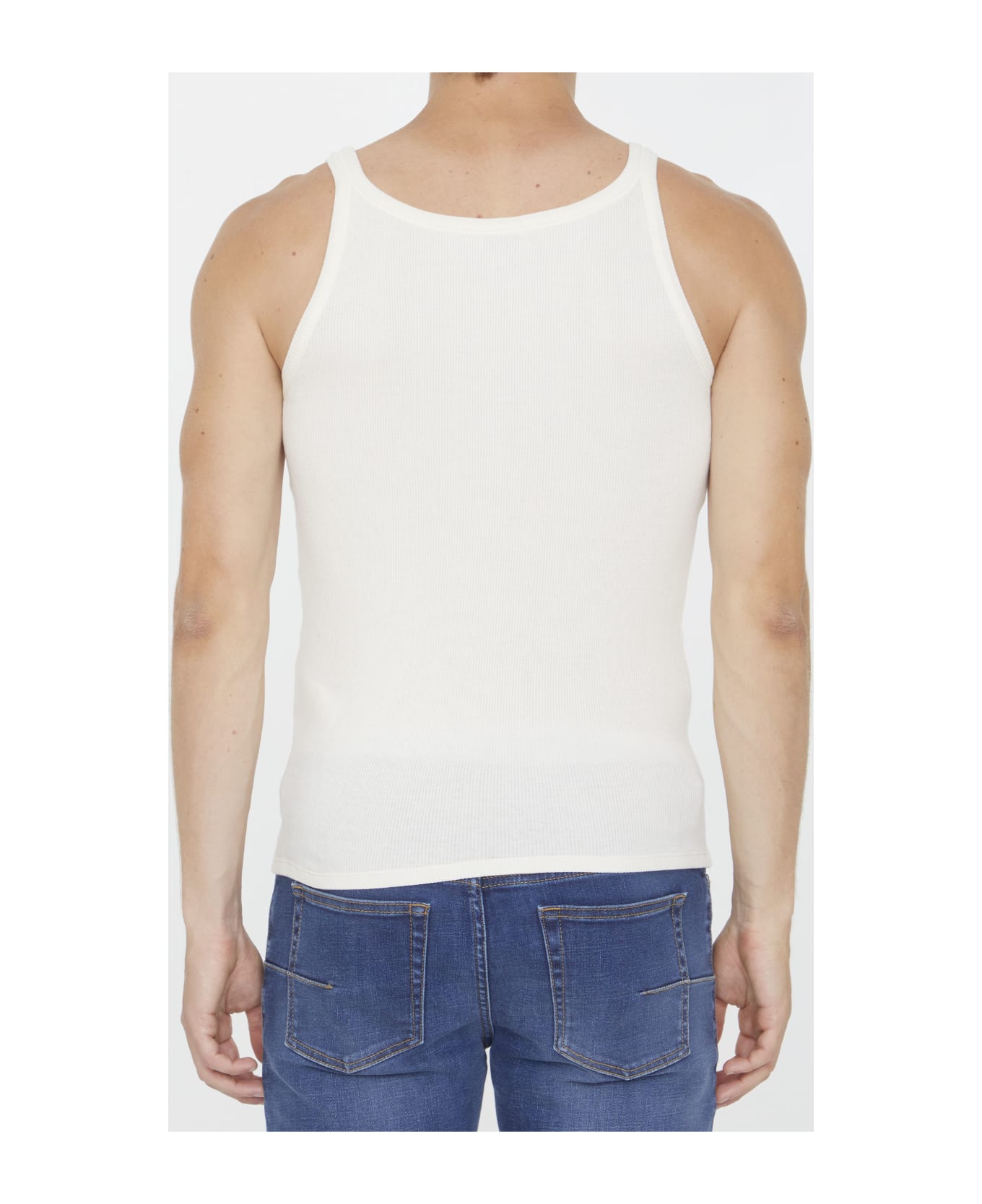 Saint Laurent Embroidered Tank Top - Naturel Noir
