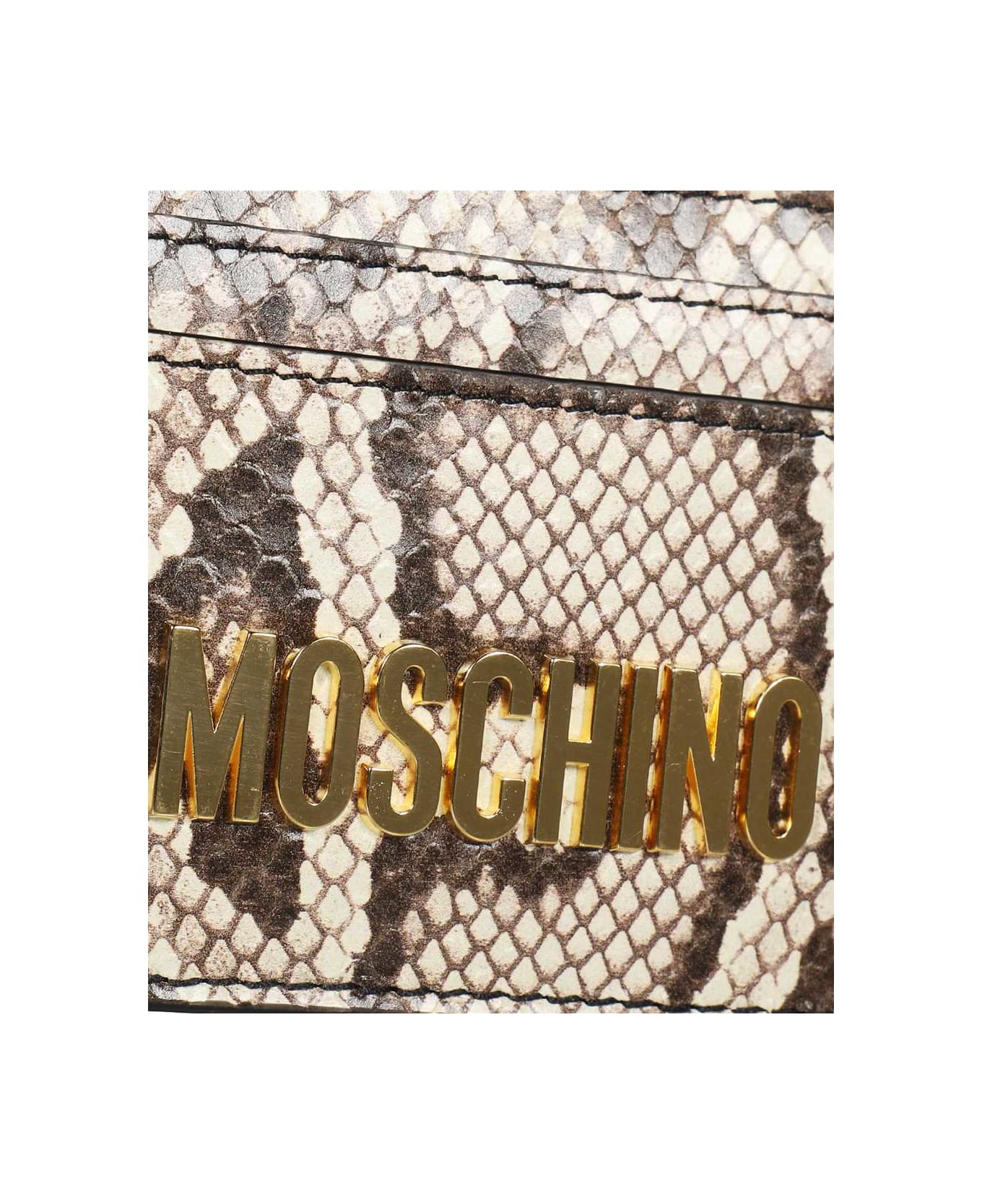 Moschino Leather Card Holder - Beige 財布