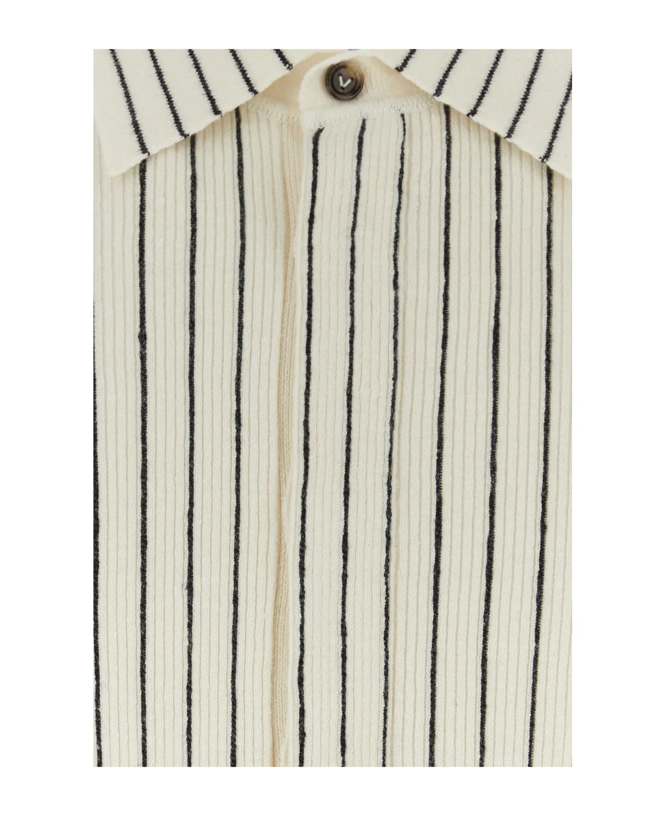 Bottega Veneta Embroidered Stretch Linen Blend Shirt - Chalk/grey melange
