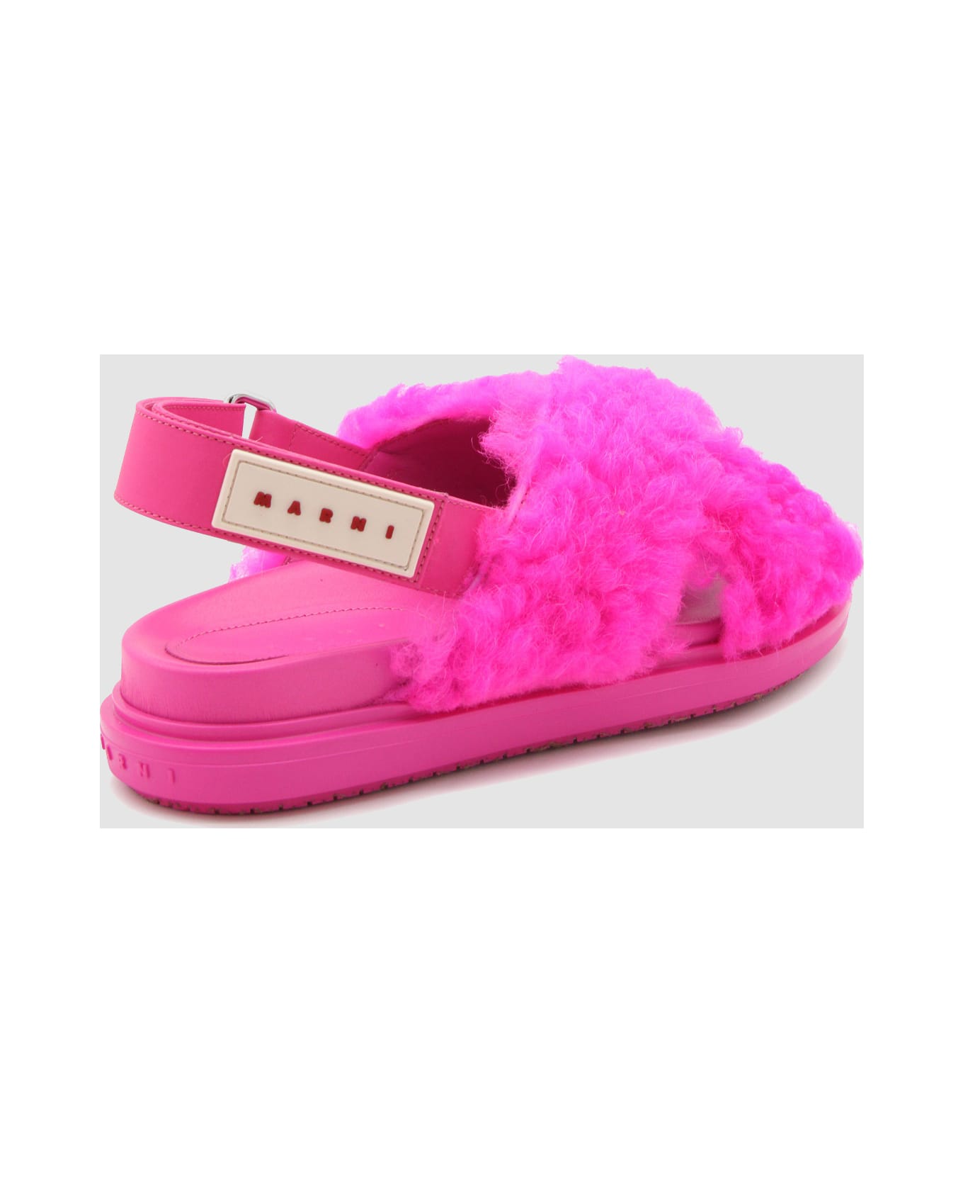 Marni Starlight Pink Logo Patch Sandals - STARLIGHT PINK