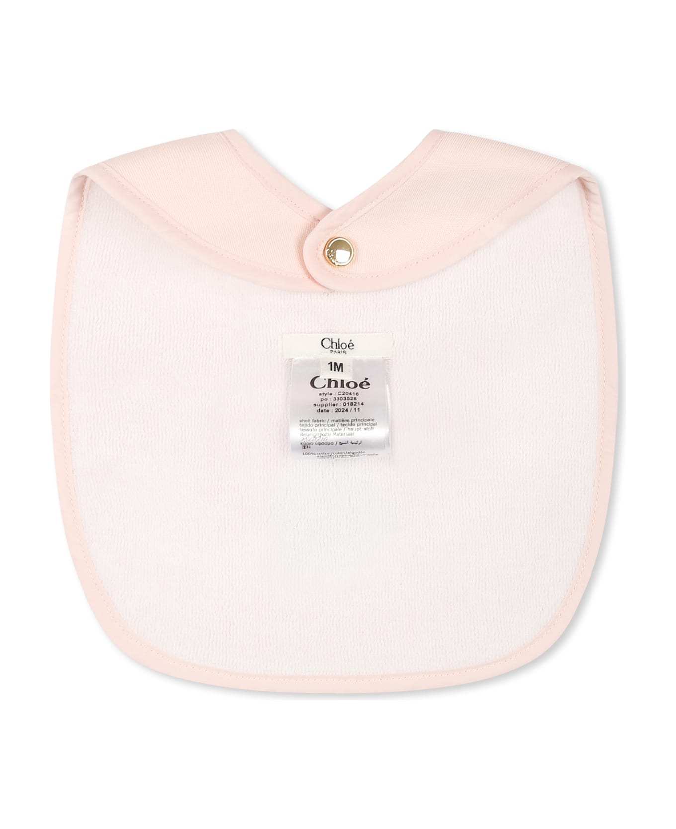 Chloé Pink Set For Baby Girl With Logo - Pink