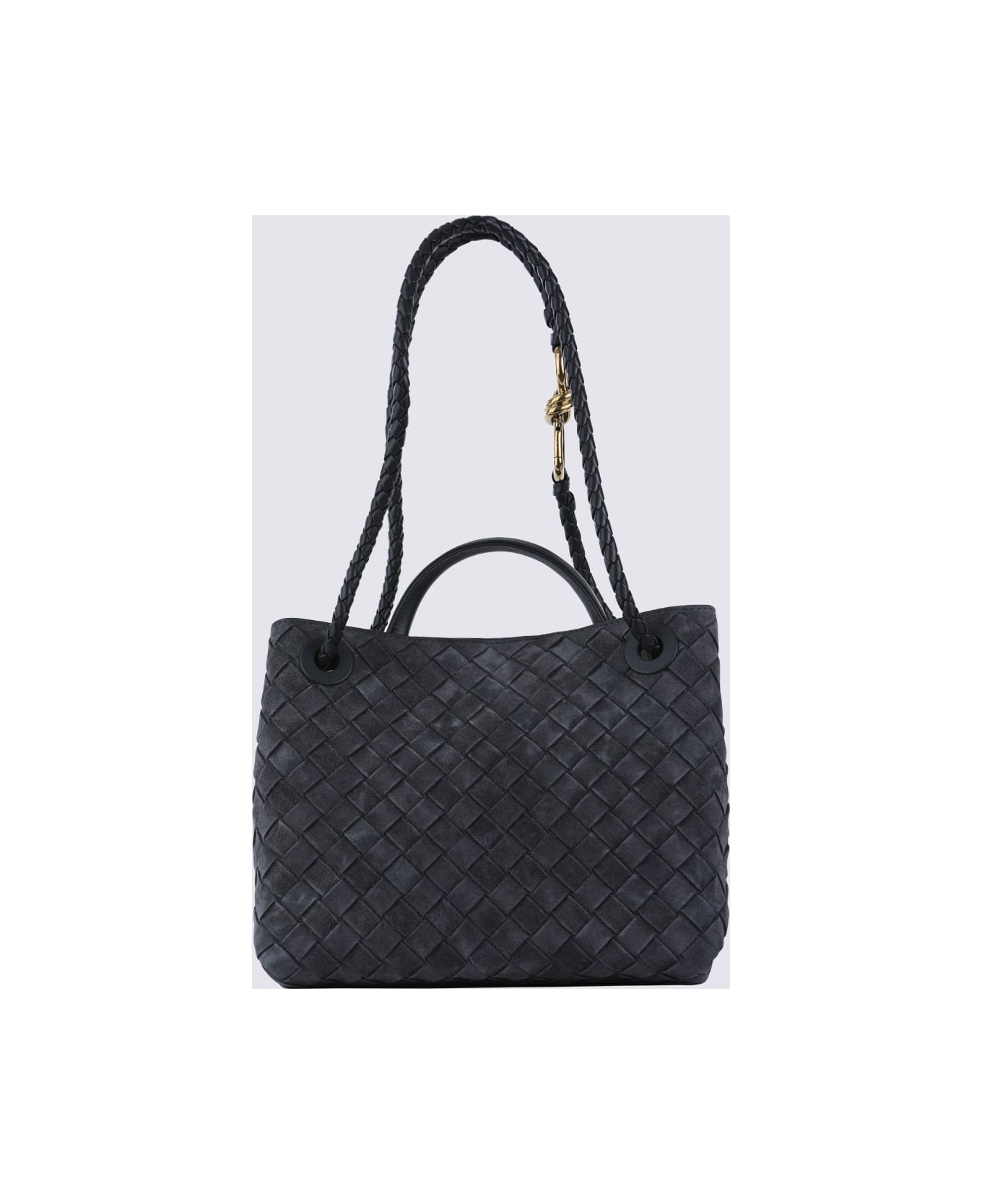 Bottega Veneta Black Leather Let
s Go Little One Top Handle Bag - GRAPHITE-MBGRAPHITE