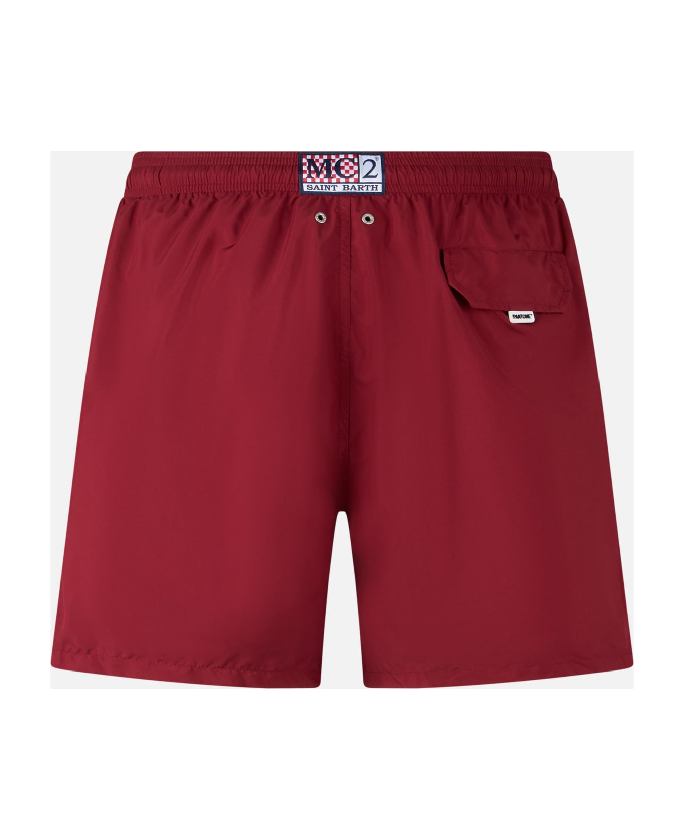 MC2 Saint Barth Man Lightweight Fabric Burgundy Swim Shorts Lighting Pantone | Pantone® Special Edition - RED