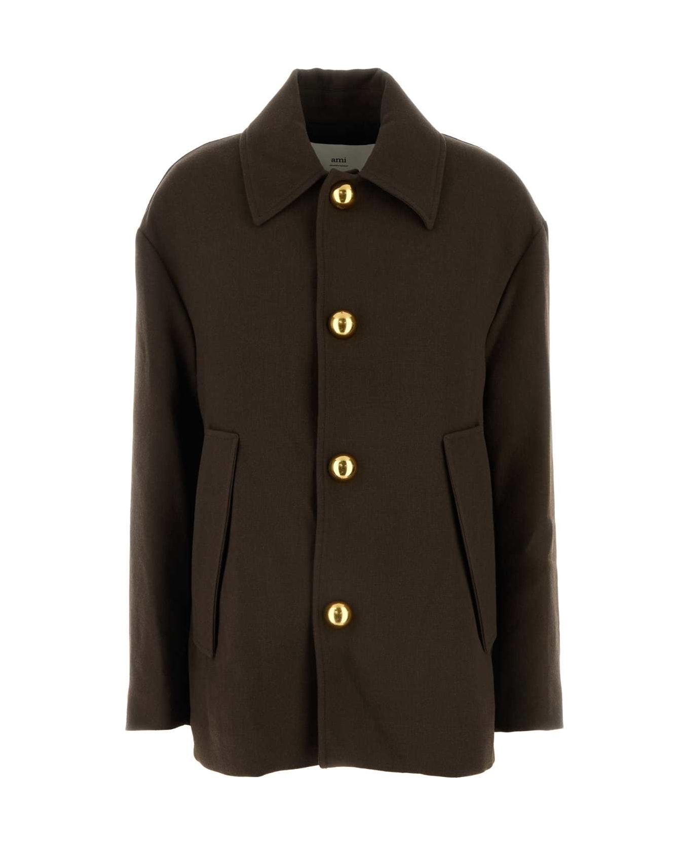 Ami Alexandre Mattiussi Brown Wool Jacket - DARKCOFFEE