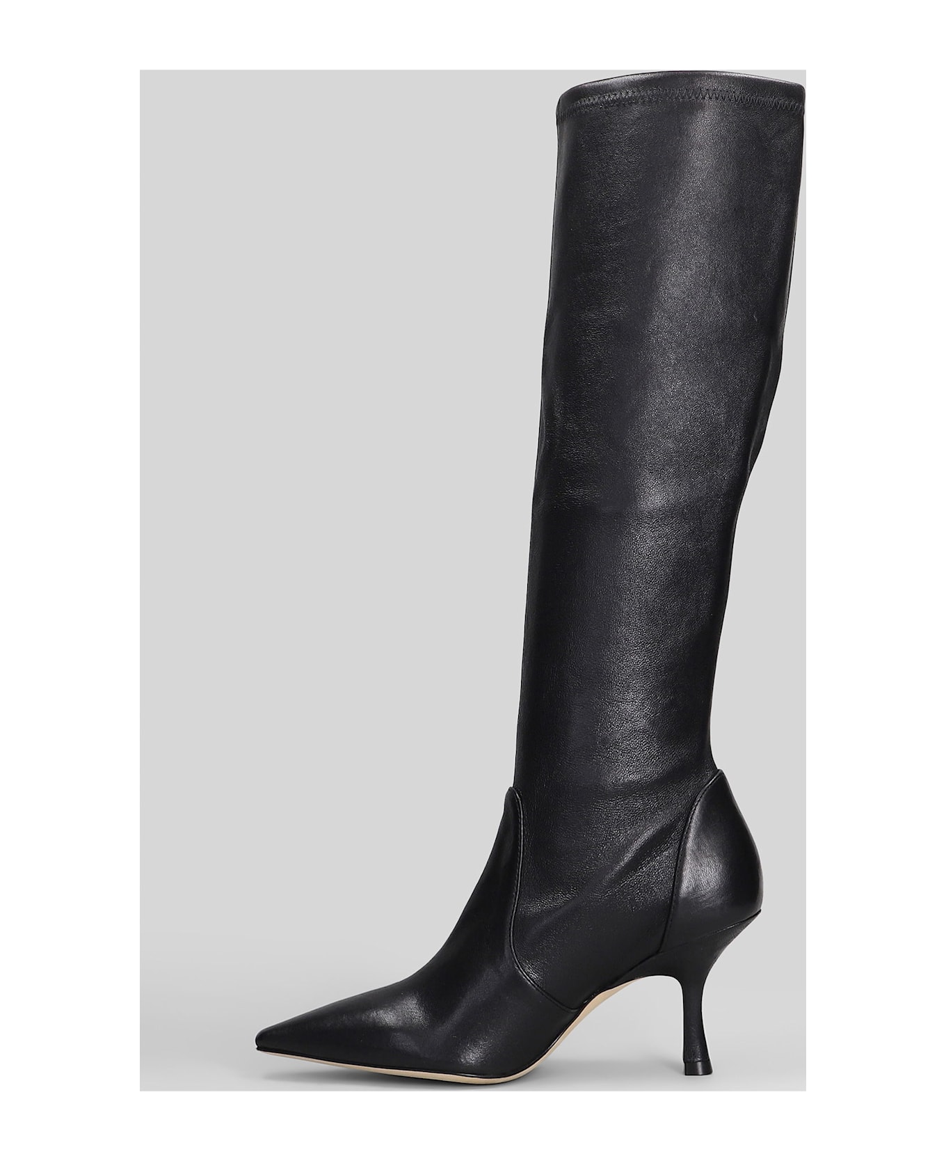 Stuart Weitzman Naomi 75 High Heels Boots In Black Leather - black