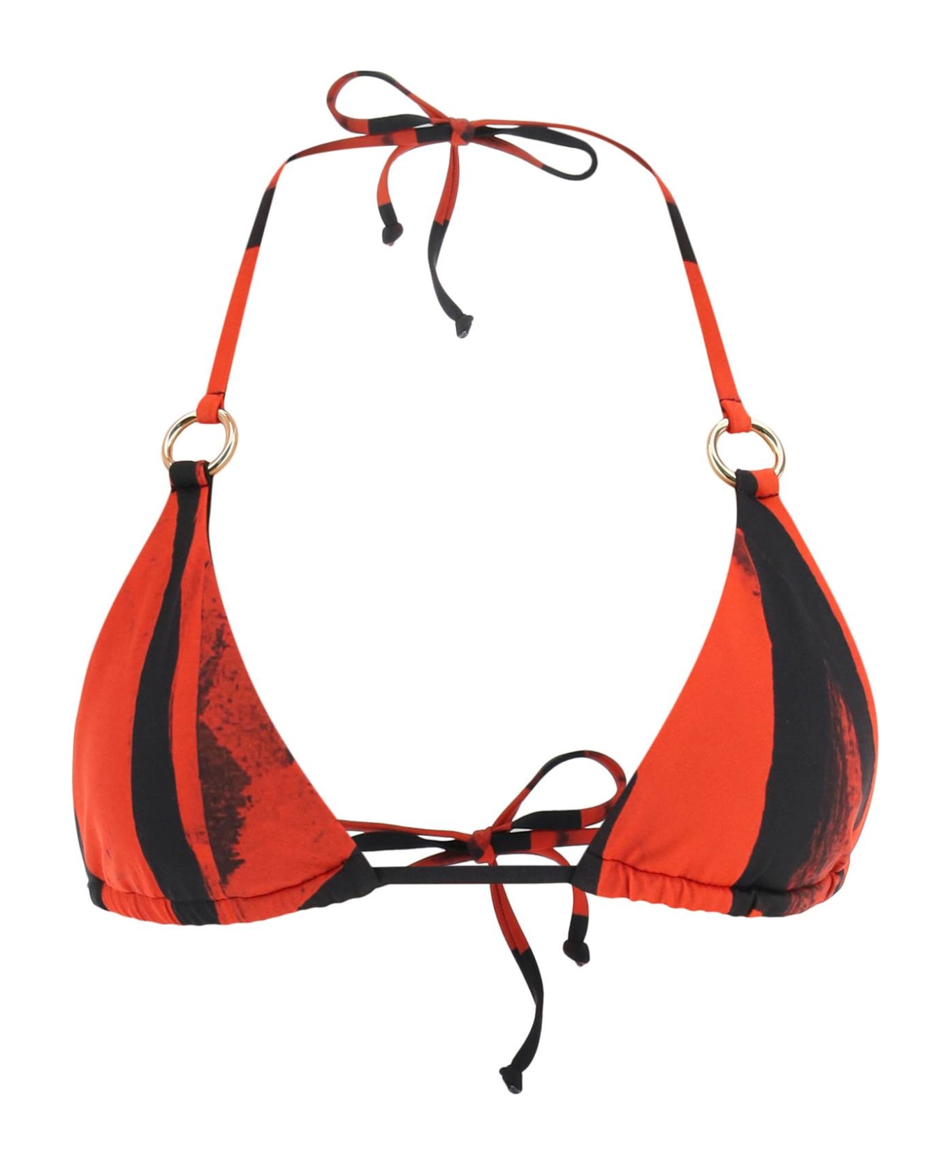 Louisa Ballou Bikini Top With Rings - RED QUEEN