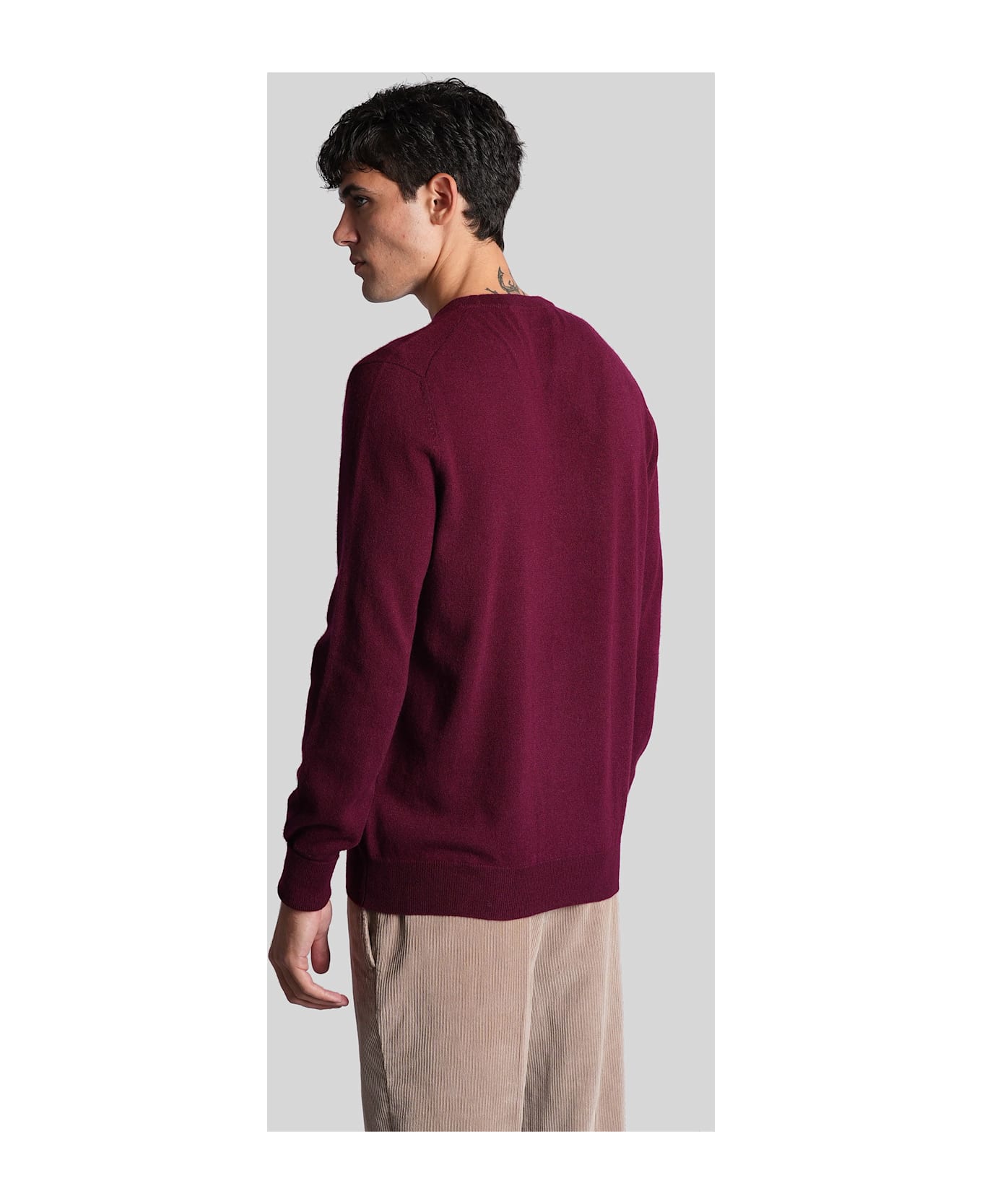 Ballantyne Knitwear In Bordeaux Wool - bordeaux