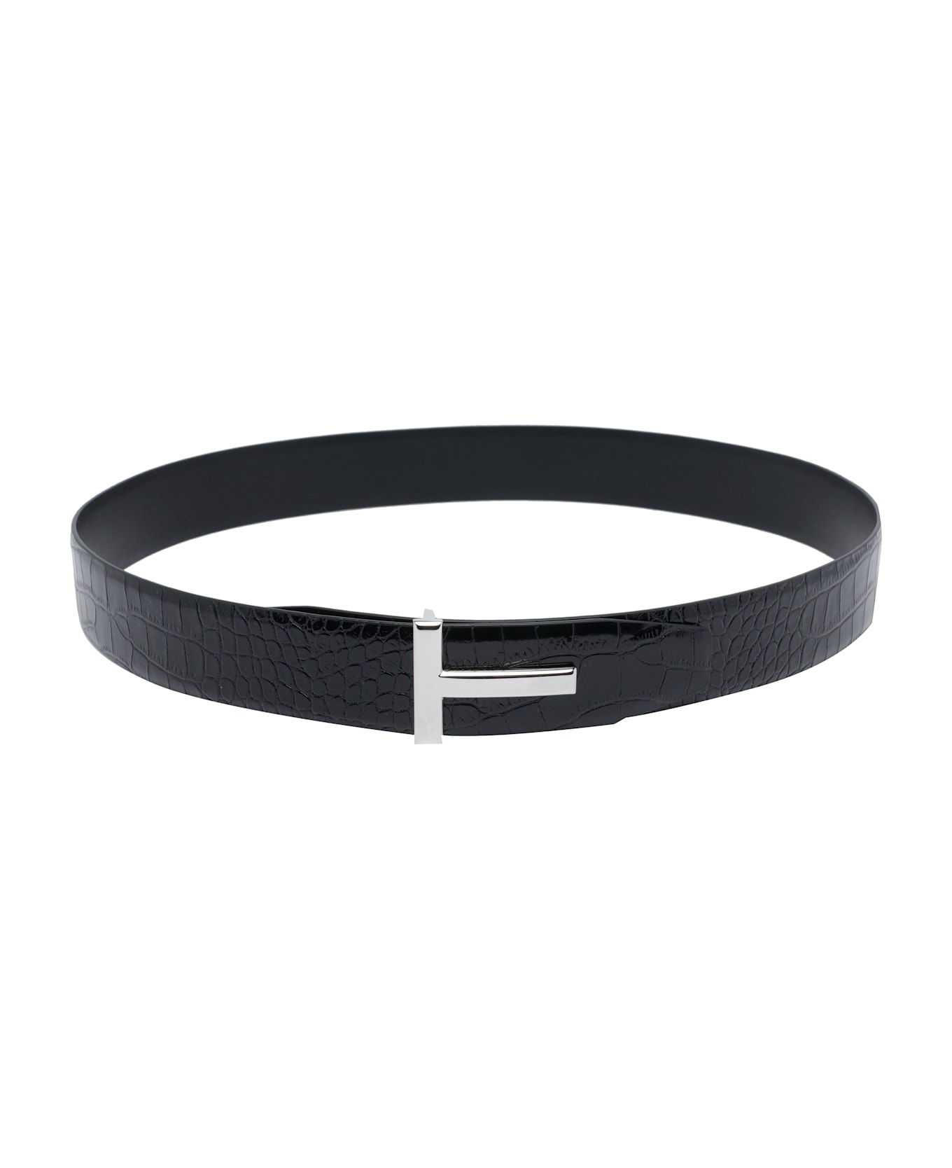 Tom Ford Hammered Leather Belt - Black