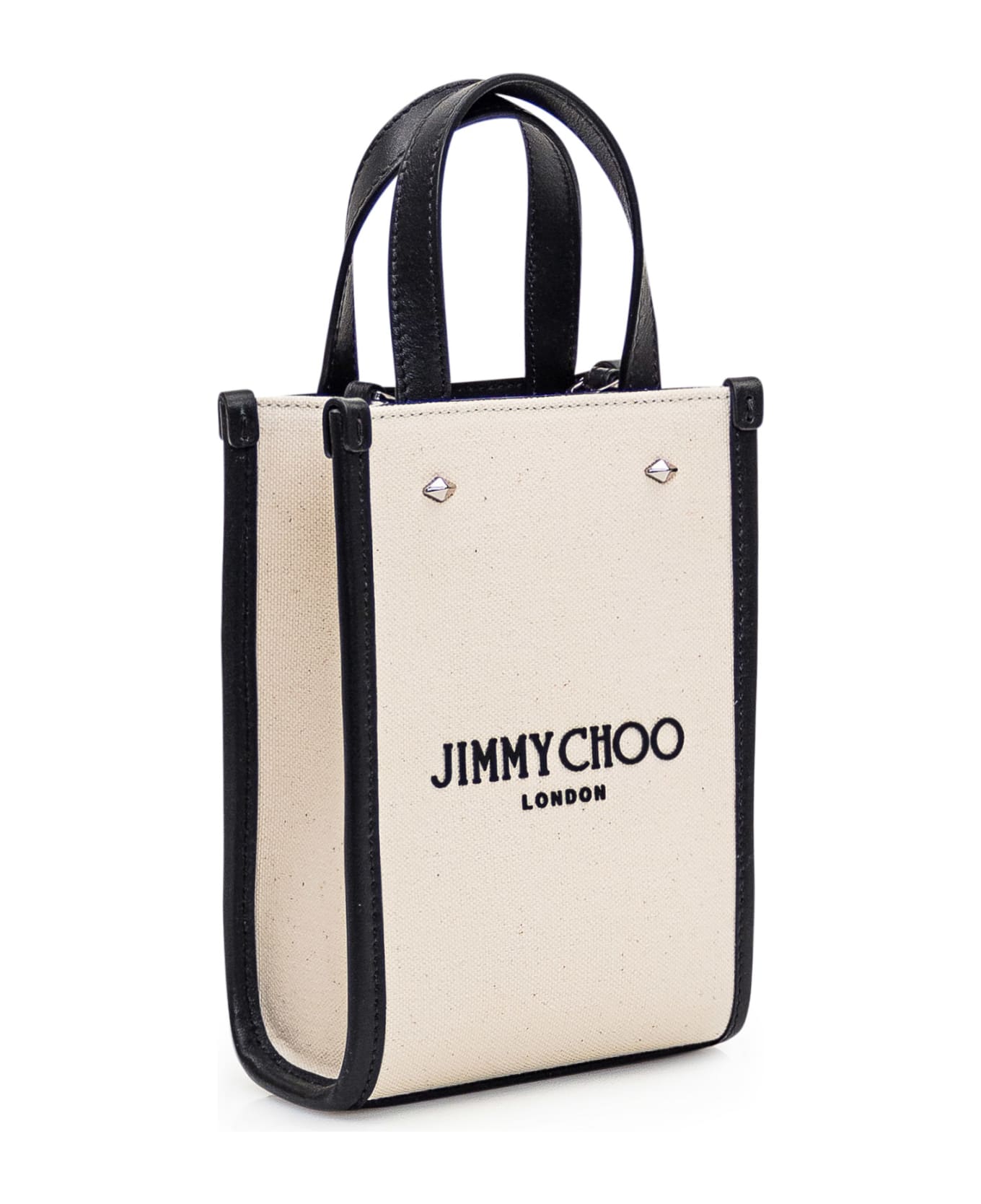 Jimmy Choo Tote Mini N/s Bag - NATURAL/BLACK/SILVER トートバッグ