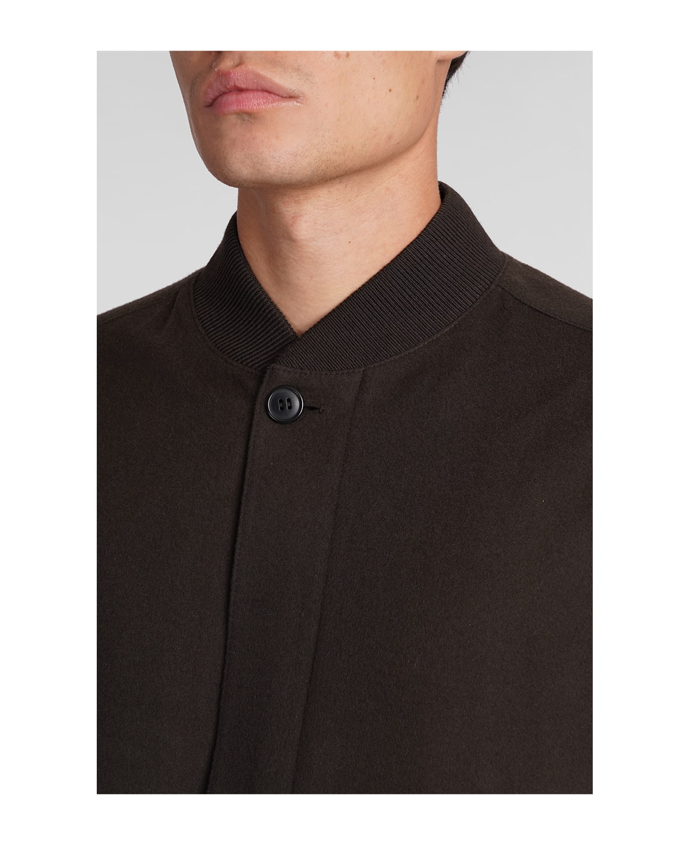 Zegna Bomber In Brown Cashmere - brown