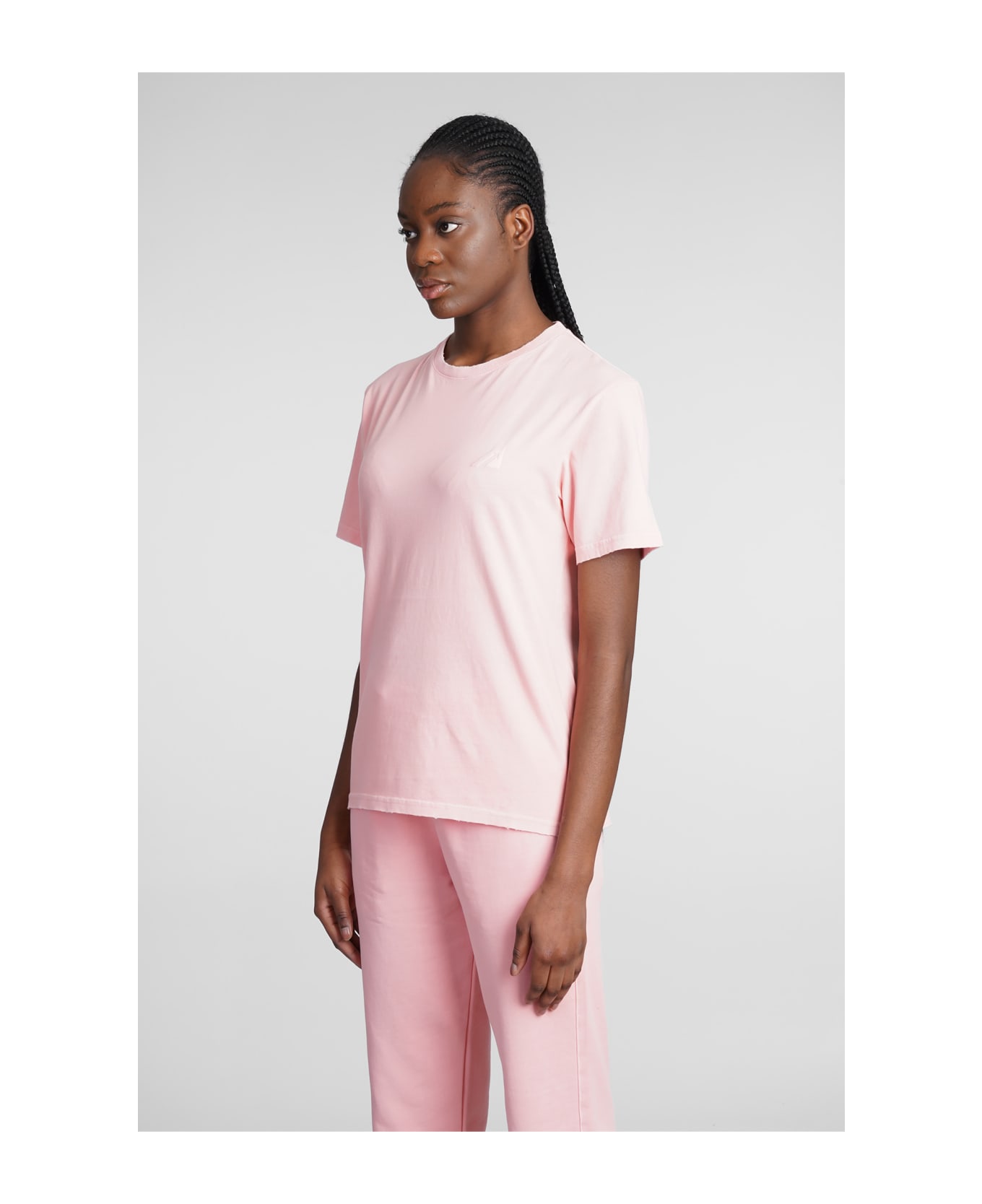 Autry T-shirt In Rose-pink Cotton - rose-pink